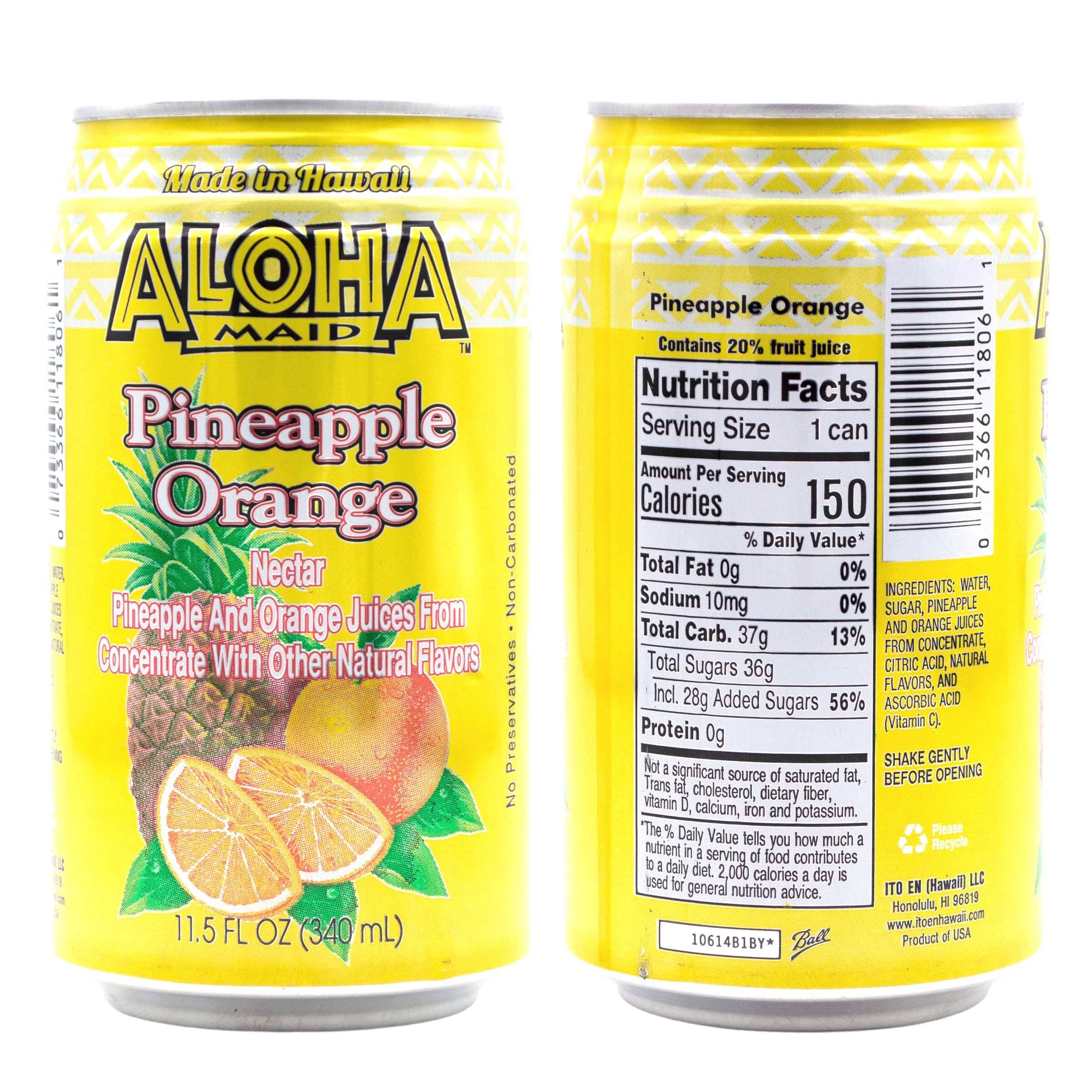 Aloha Maid Drinks, Orange Variety Pack, 3 Flavors, 4 Cans per Flavor, Total 12 Cans