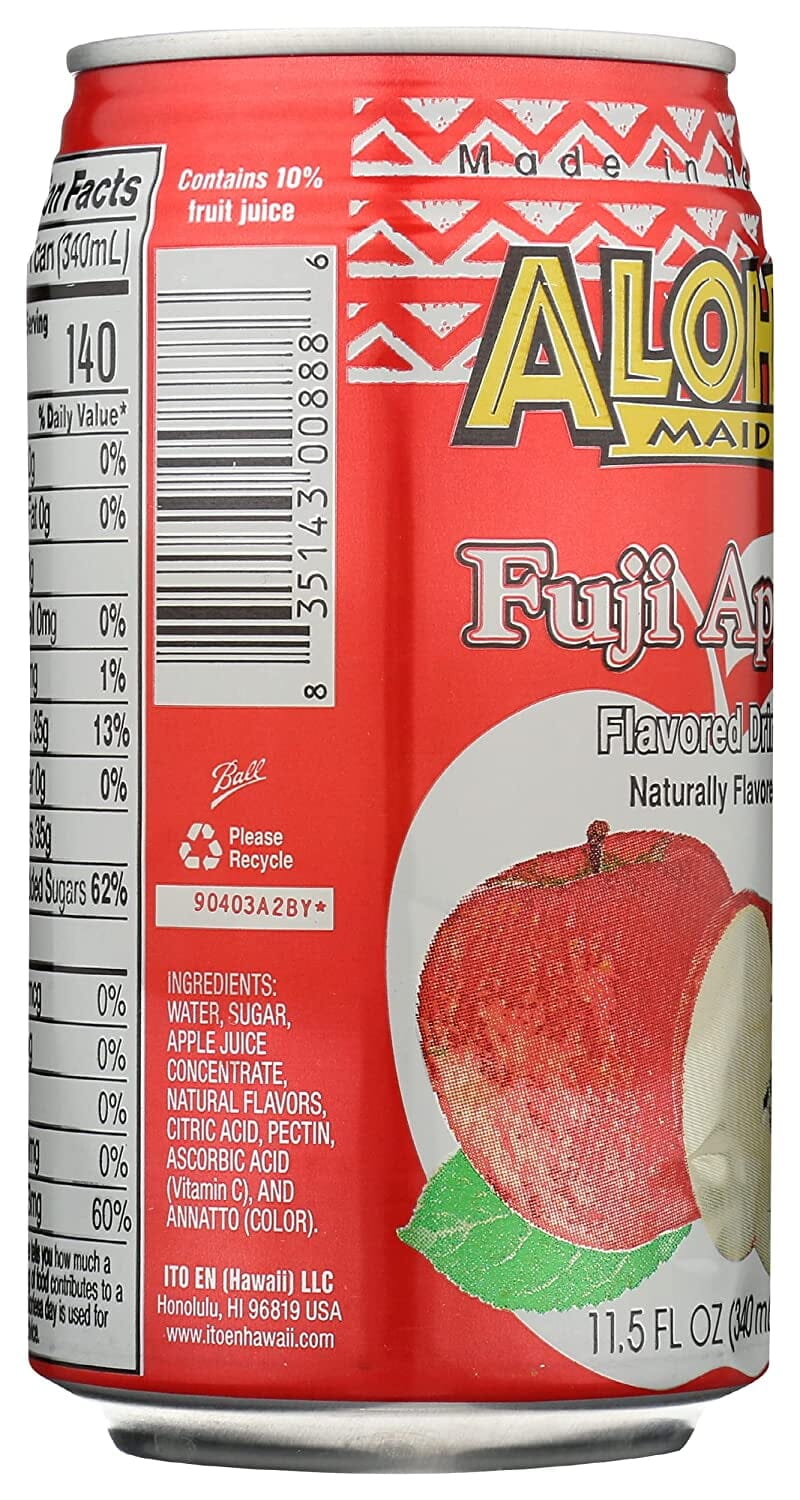 Aloha Maid Fuji Apple Natural Drink, 11.5 Fl. Oz., 6 Count