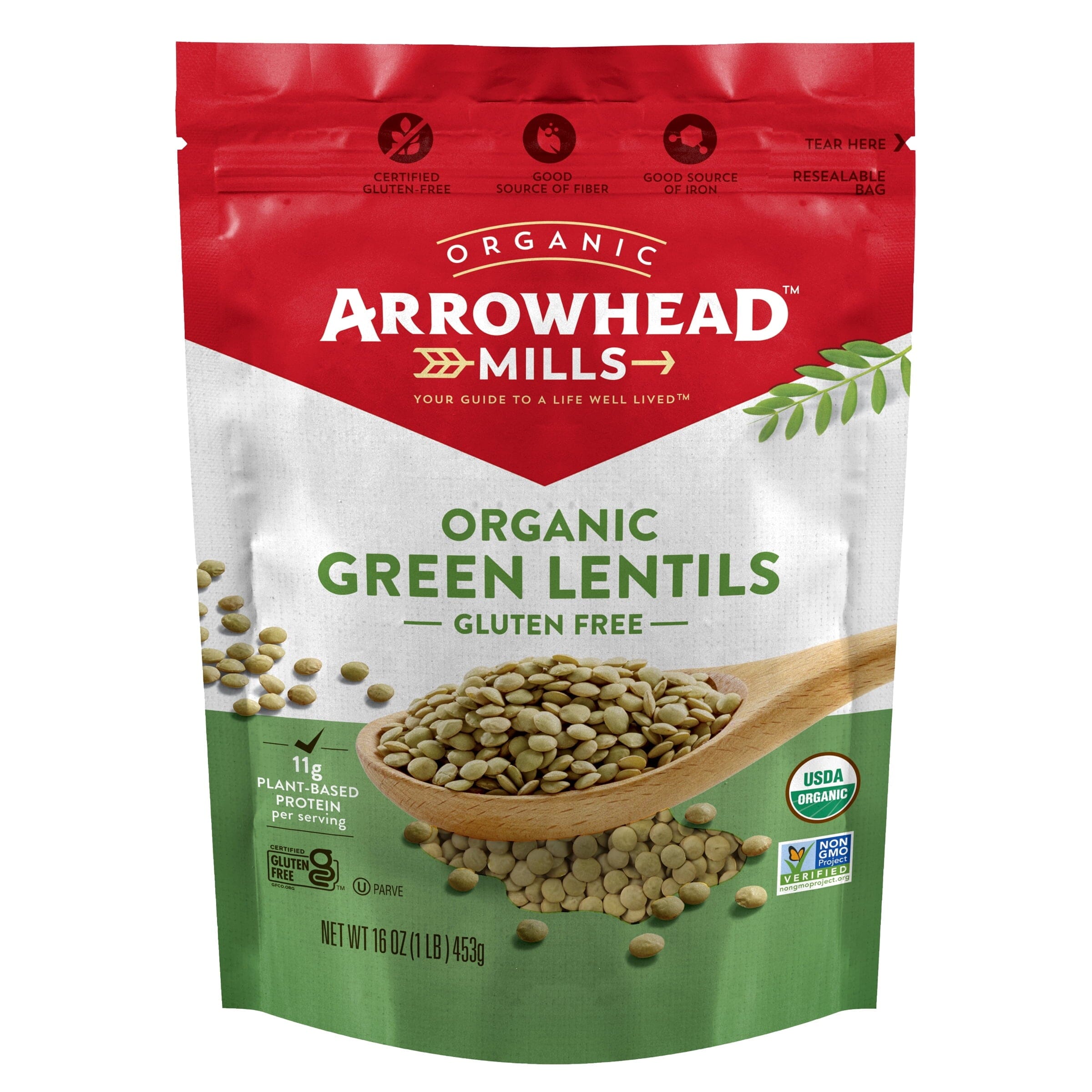 Arrowhead Mills Organic Green Lentils, 16 Oz Bag