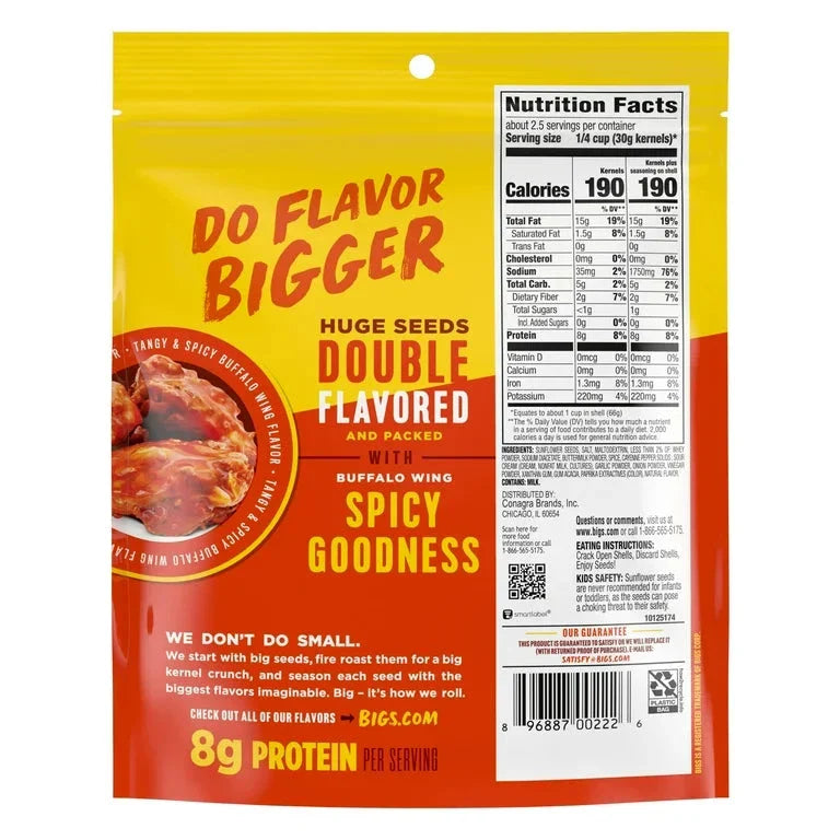 Bigs Frank's Hot Buffalo Wing Sunflower Seed, 5.35-Ounce