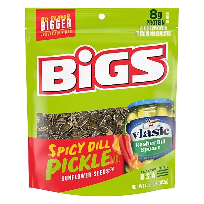 BIGS Vlasic Spicy Dill Pickle Flavored Sunflower Seeds, 5.35 Ounce