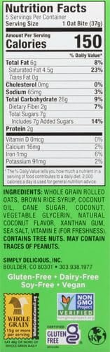 Bobo's Oat Bites, Coconut, 1.3 Ounce Bites (5ct Box)