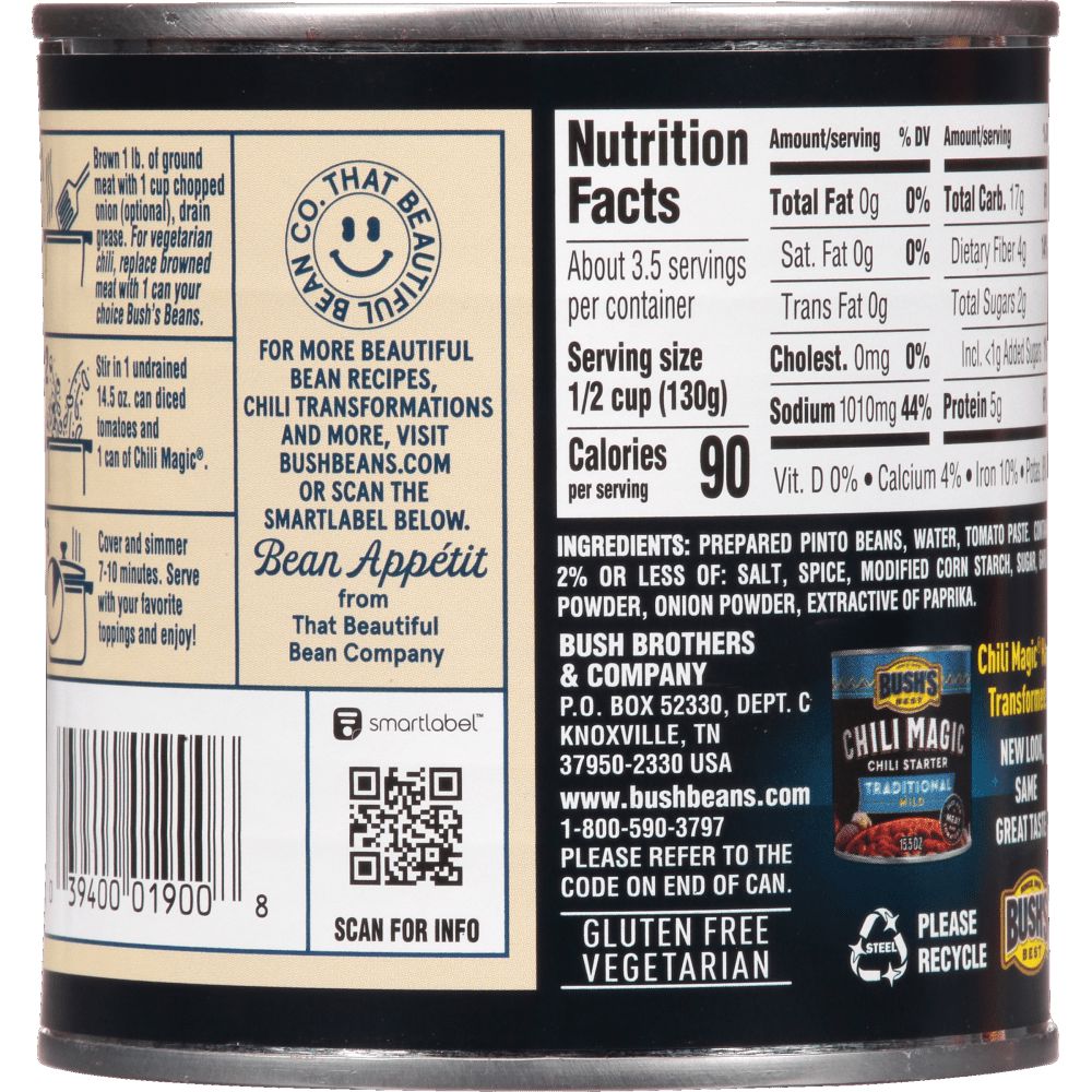 Bush's Classic Homestyle Chili Magic, Canned Beans, 15.5 oz Can