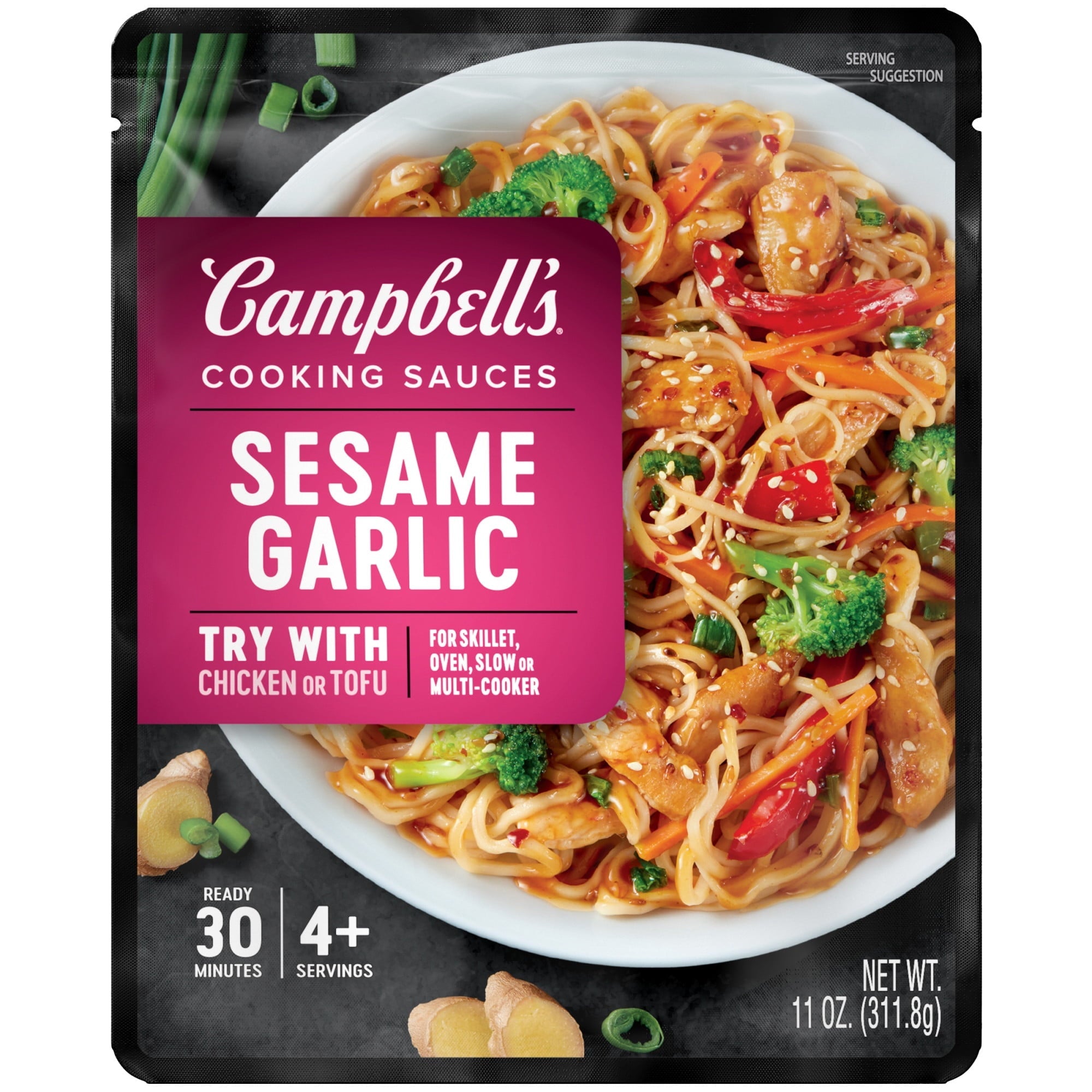 Campbell's Cooking Sauces, Sesame Garlic, 11 oz Pouch