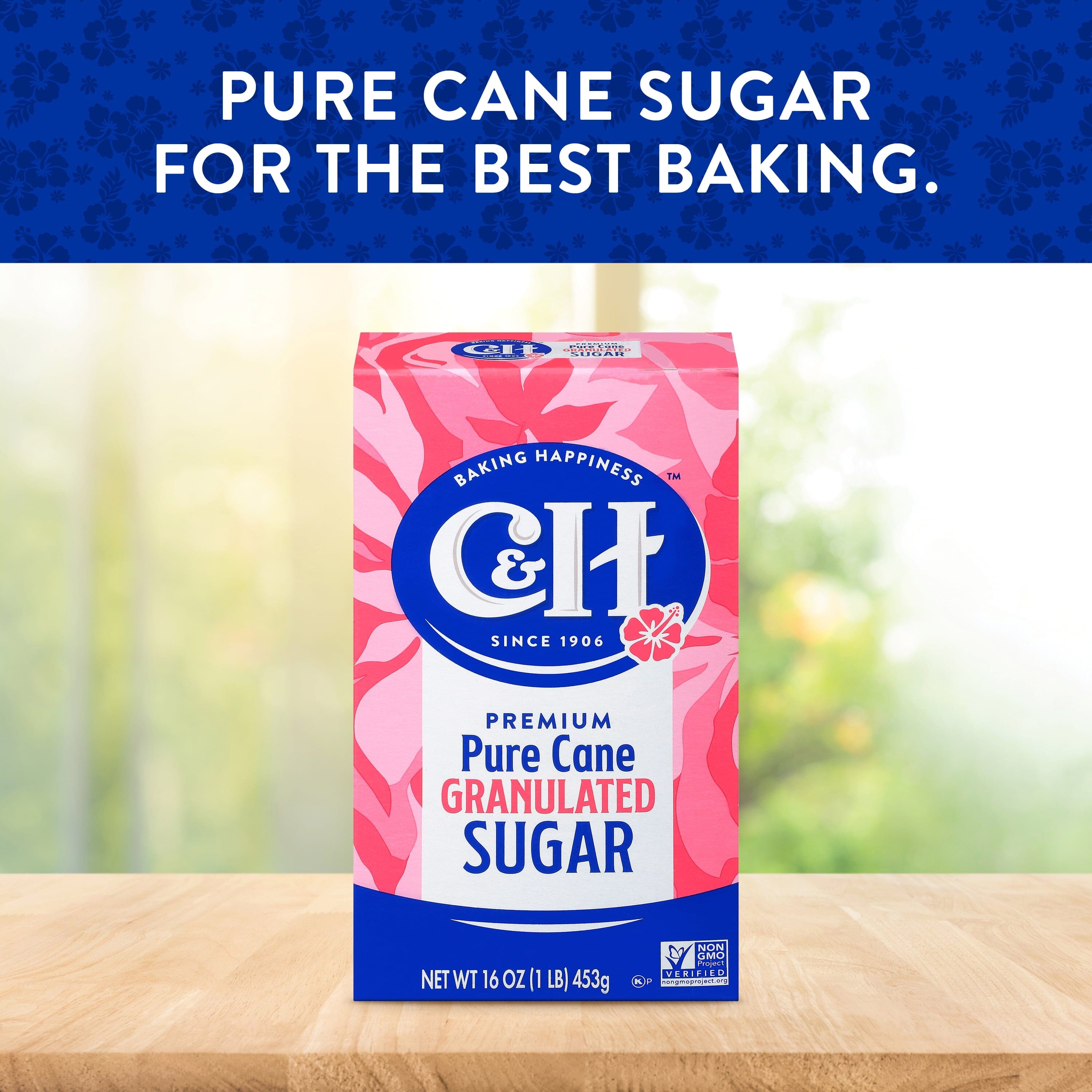C&H Premium Pure Cane Granulated Sugar, 1 Pound Box