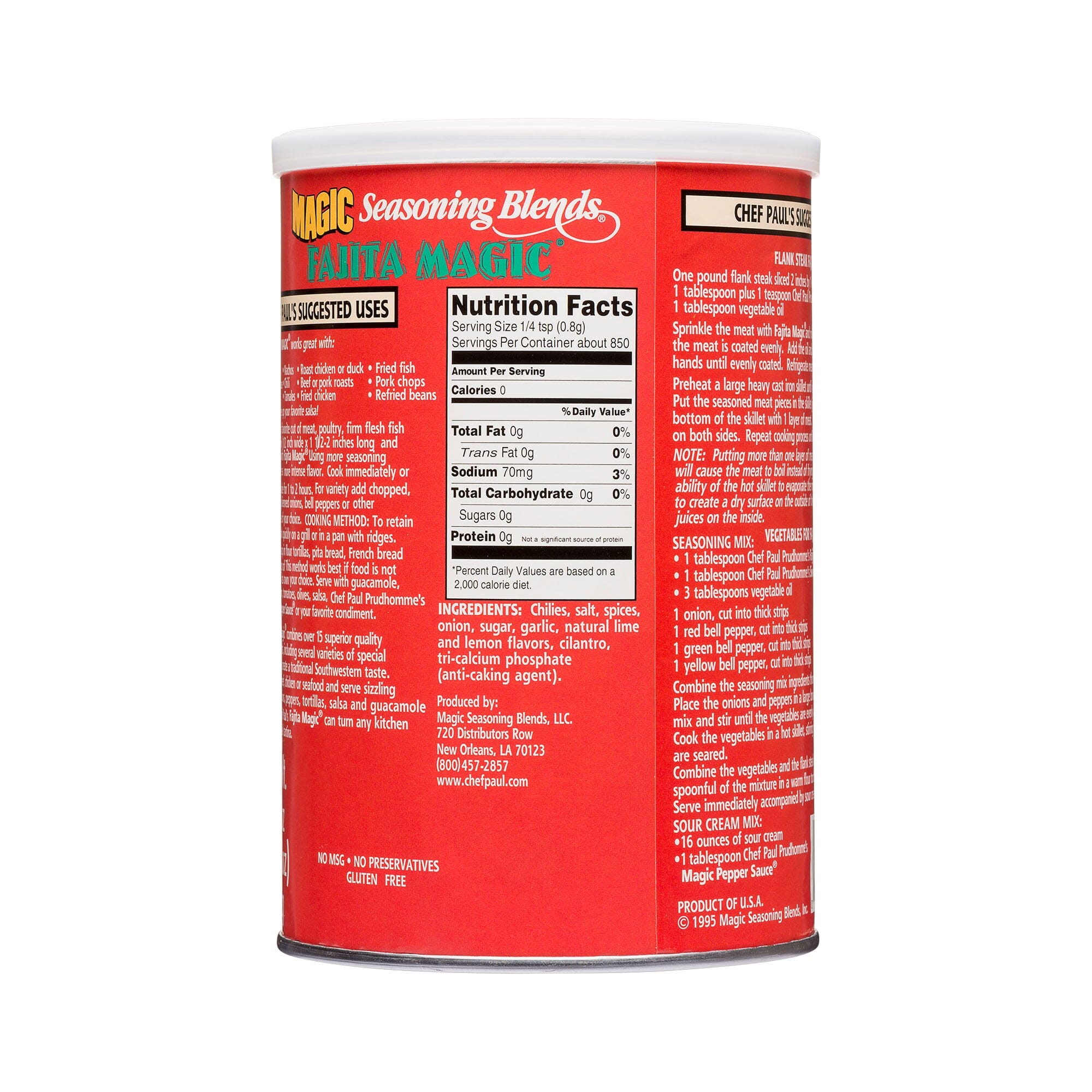 Chef Paul Prudhomme's Magic Seasoning Blends, Fajita Magic®