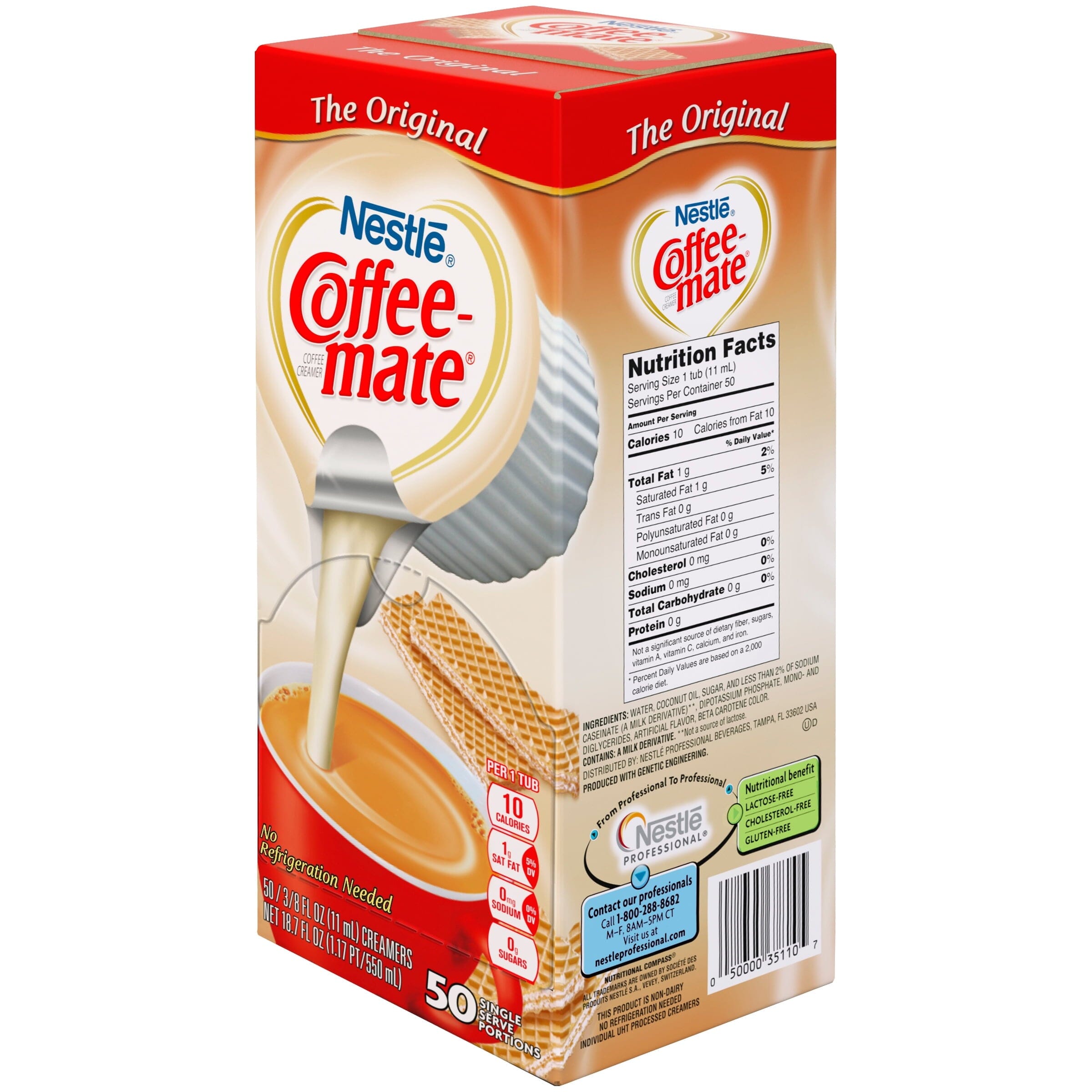 Coffee mate The Original Non-Dairy Creamer, 0.375 fl oz, 50 Count Tubs