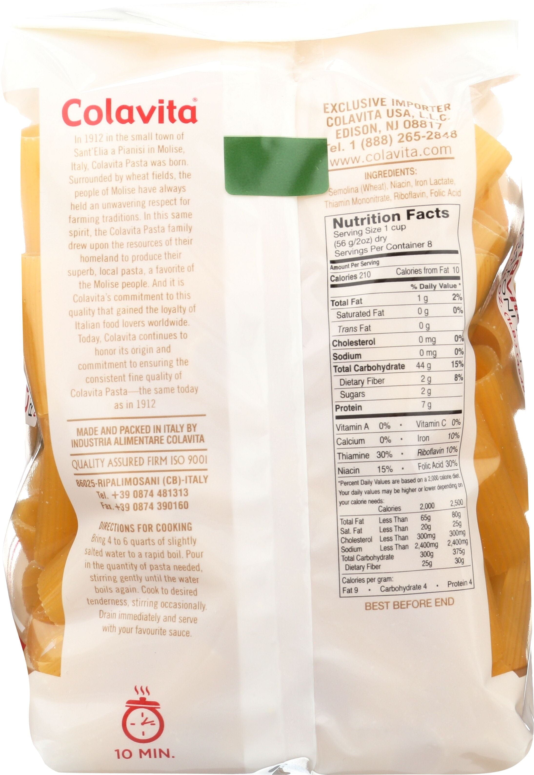 Colavita Rigatoni Pasta, 16 Ounce