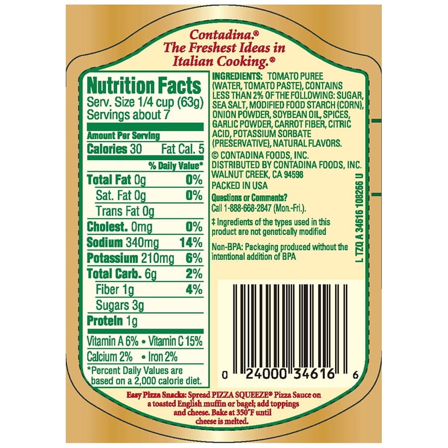 Contadina Pizza Squeeze Original Pizza Sauce, 15 oz squeeze bottle