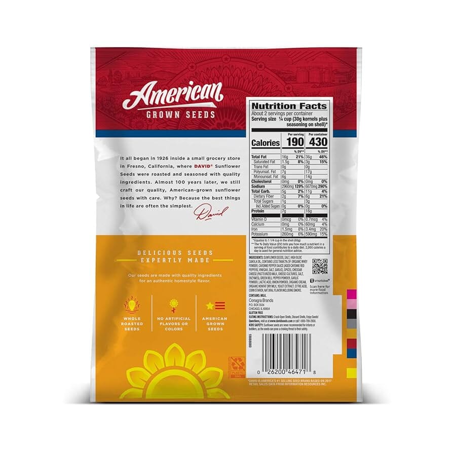 David Jumbo Spicy Queso Sunflower Seeds, 5.25 Ounce