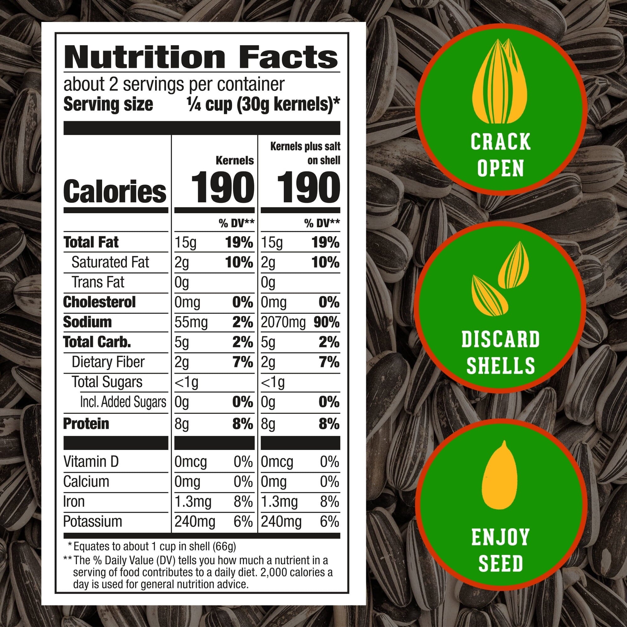 DAVID Seeds Reduced Sodium Salted and Roasted Jumbo Sunflower Seeds, Keto Friendly Snack, 5.25 Ounce