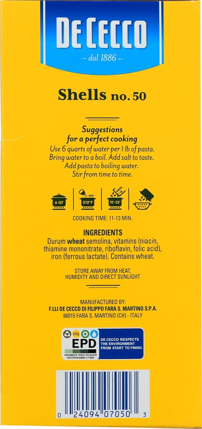 De Cecco Pasta Shells, 16 oz