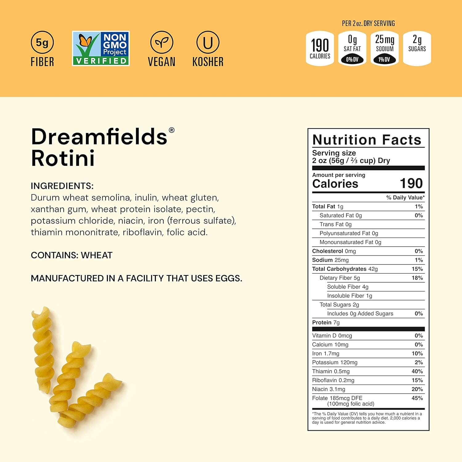 Dreamfields Pasta Healthy Carb Living, Rotini, 13.25Ounce Boxes