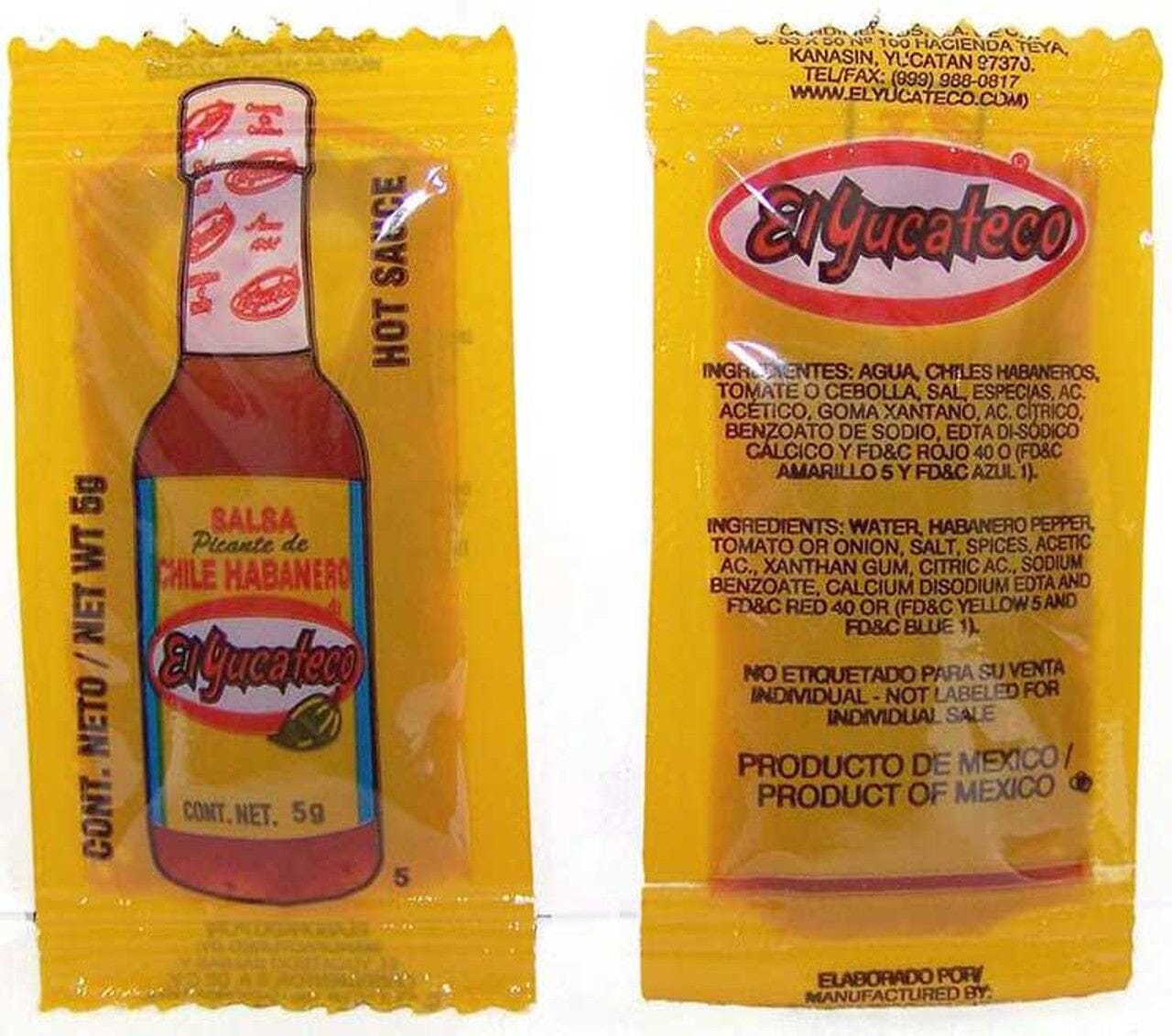 El Yucateco Red Habanero Hot Sauce, 0.17 Ounce, 300 Count