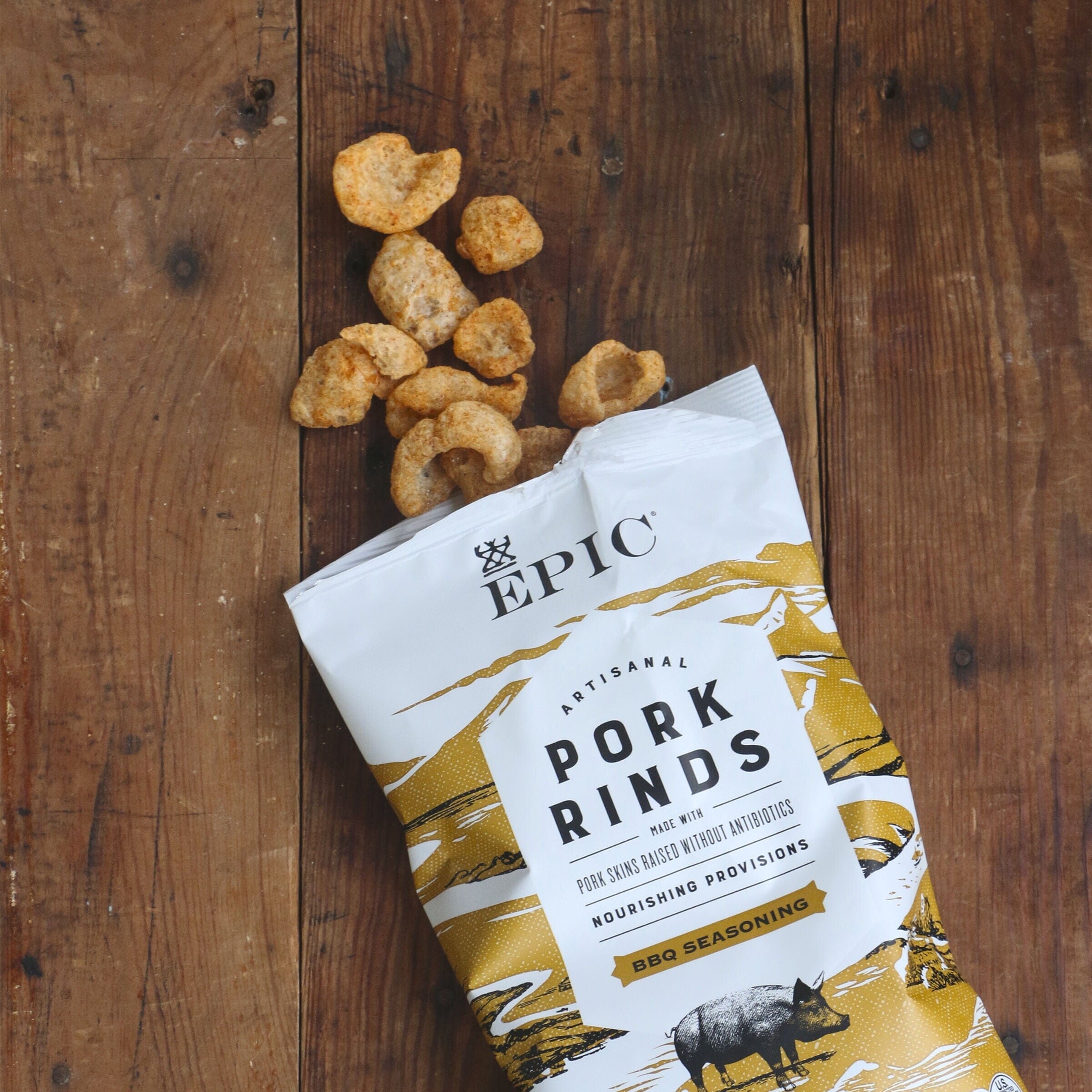 EPIC BBQ Pork Rinds Gluten Free, 2.5 Ounce