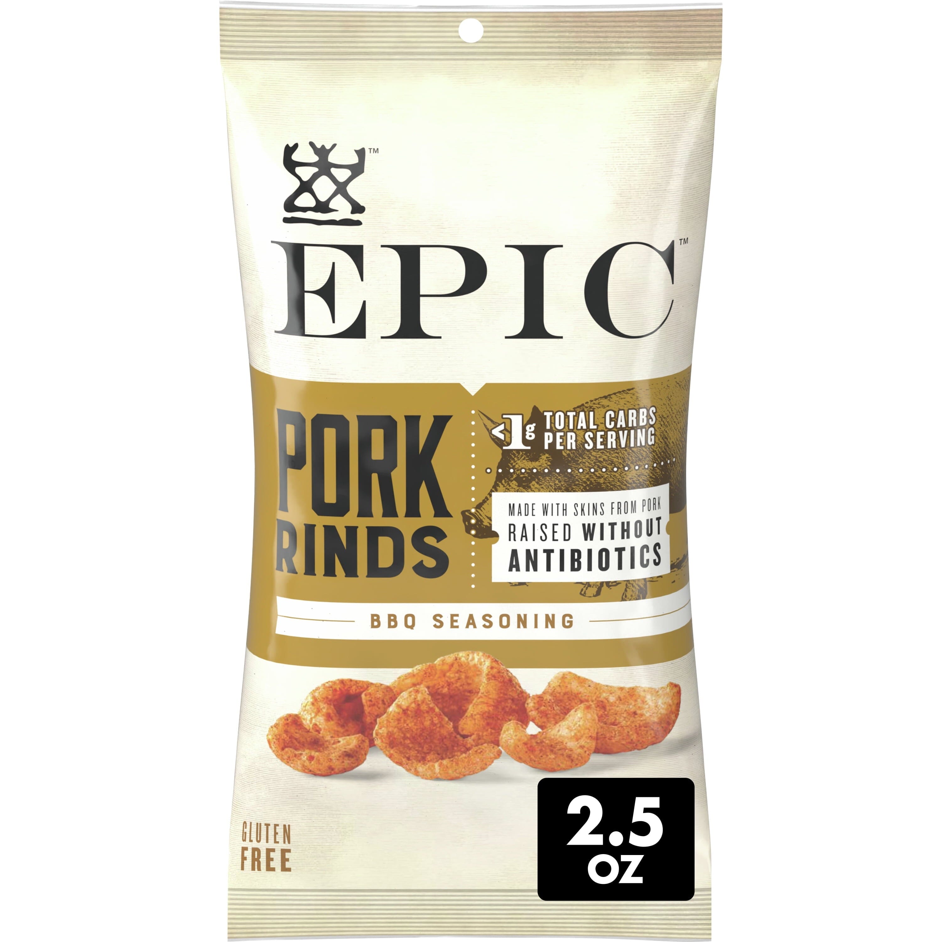 EPIC BBQ Pork Rinds Gluten Free, 2.5 Ounce