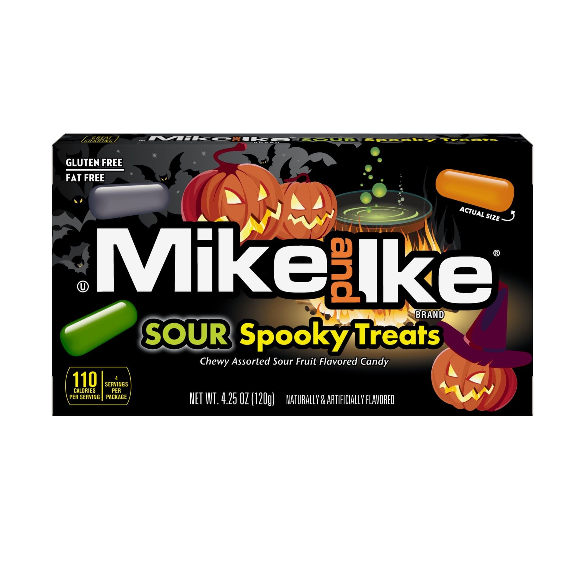 EXPIRED MIKE AND IKE SOUR Spooky Treats Chewy Candy, Halloween Candy, 4.25 Ounce Theater Box, 1 Count