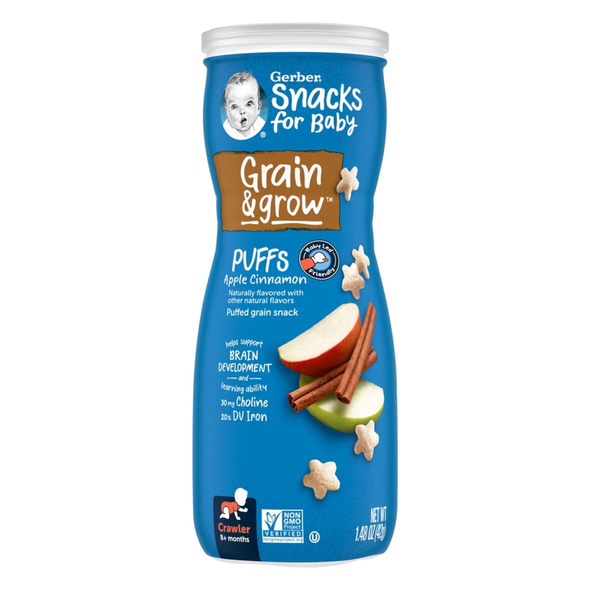 Gerber Stage 3 Baby Food, Apple Cinnamon, 1.48 oz Canister