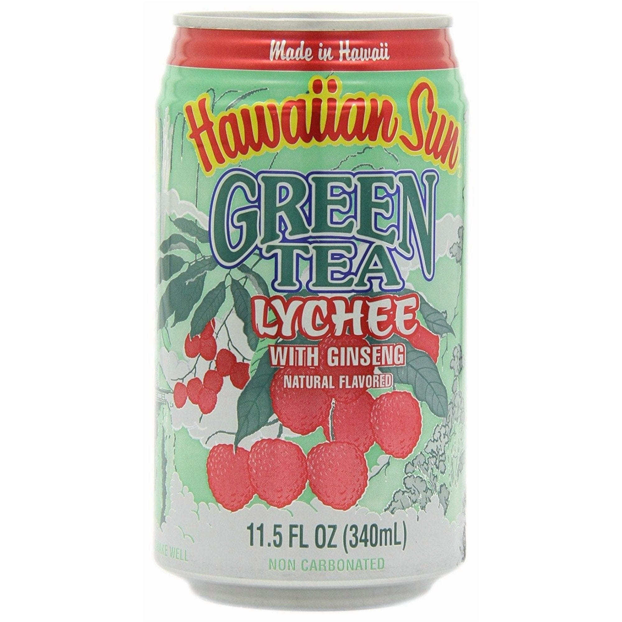 Hawaiian Sun Drink, Green Tea Lychee, 11.5 Fl Oz Pack of 6