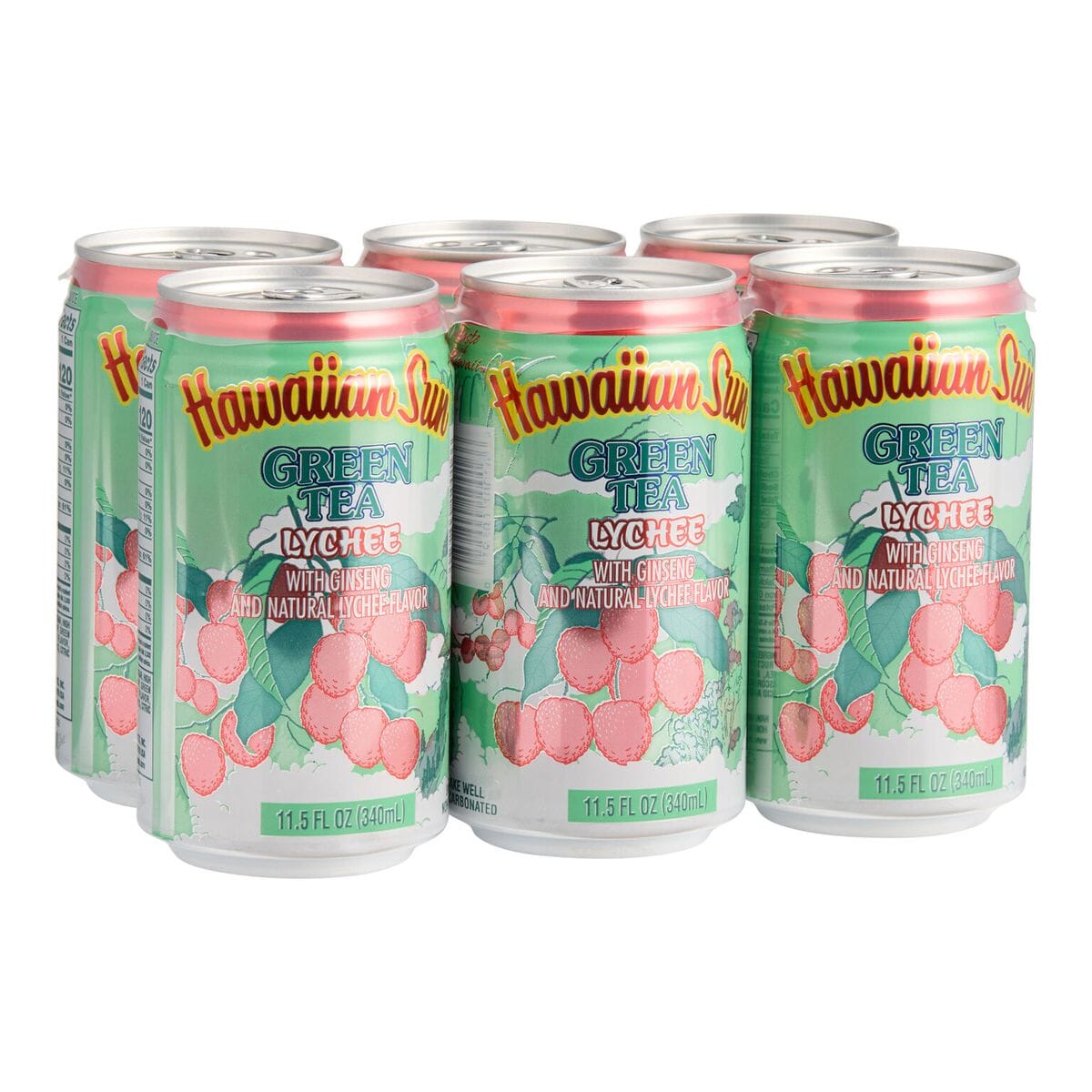 Hawaiian Sun Drink, Green Tea Lychee, 11.5 Fl Oz Pack of 6