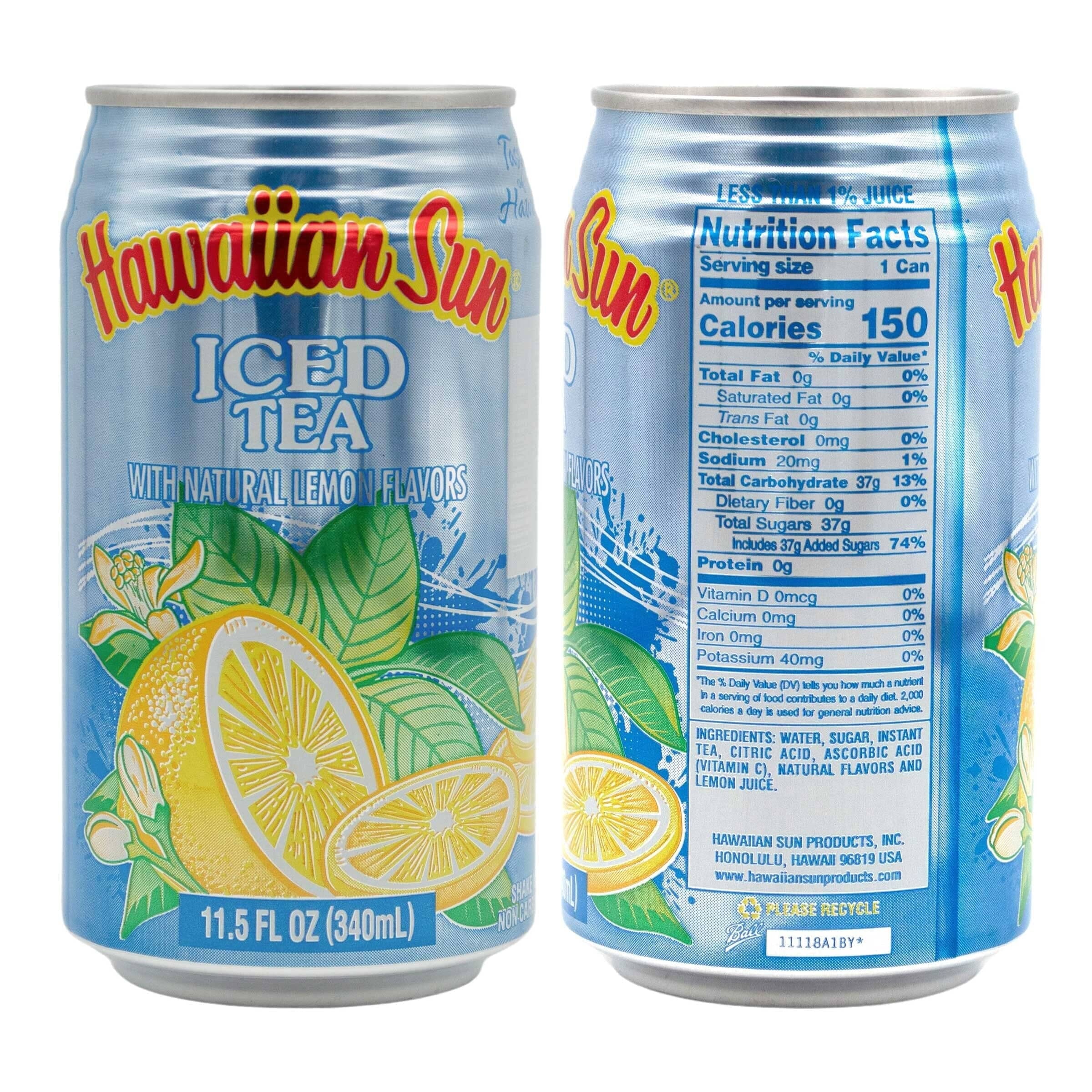 Hawaiian Sun Drink, Lemon Iced Tea, 11.5 Fl Oz Pack of 6