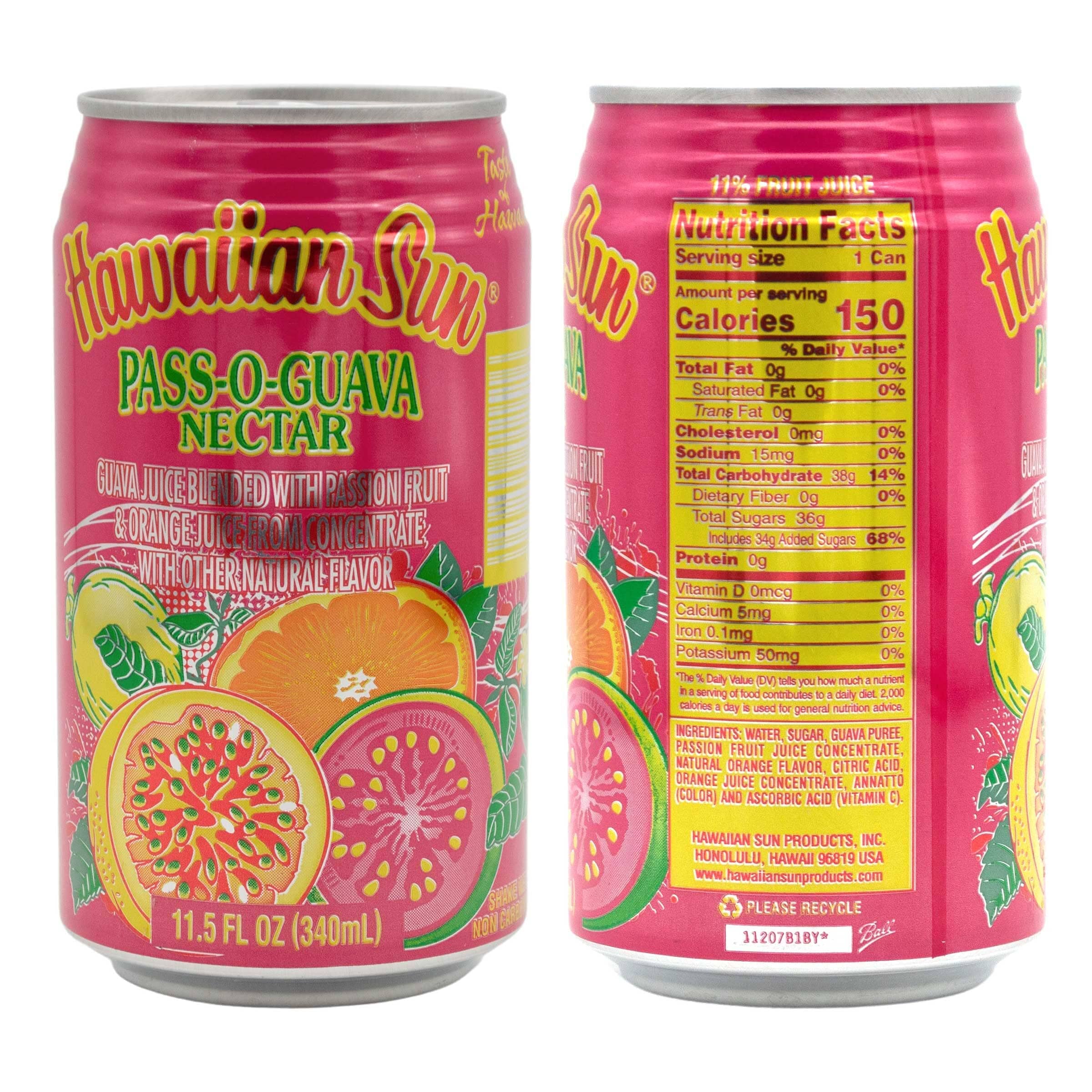 Hawaiian Sun Drinks, Guava Variety Pack, 3 Flavors, 4 Cans per Flavor, Total 12 Cans