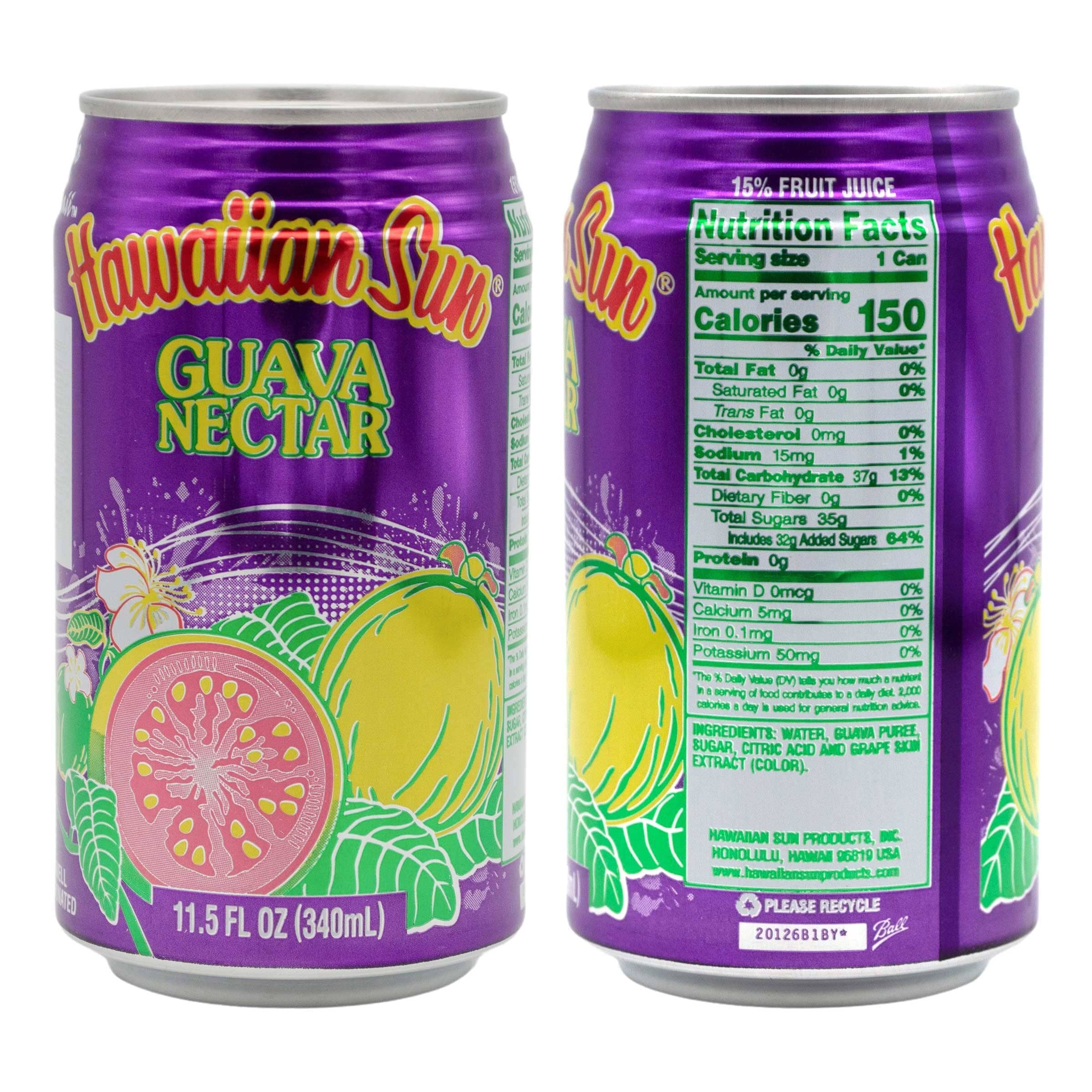 Hawaiian Sun Drinks, Guava Variety Pack, 3 Flavors, 4 Cans per Flavor, Total 12 Cans