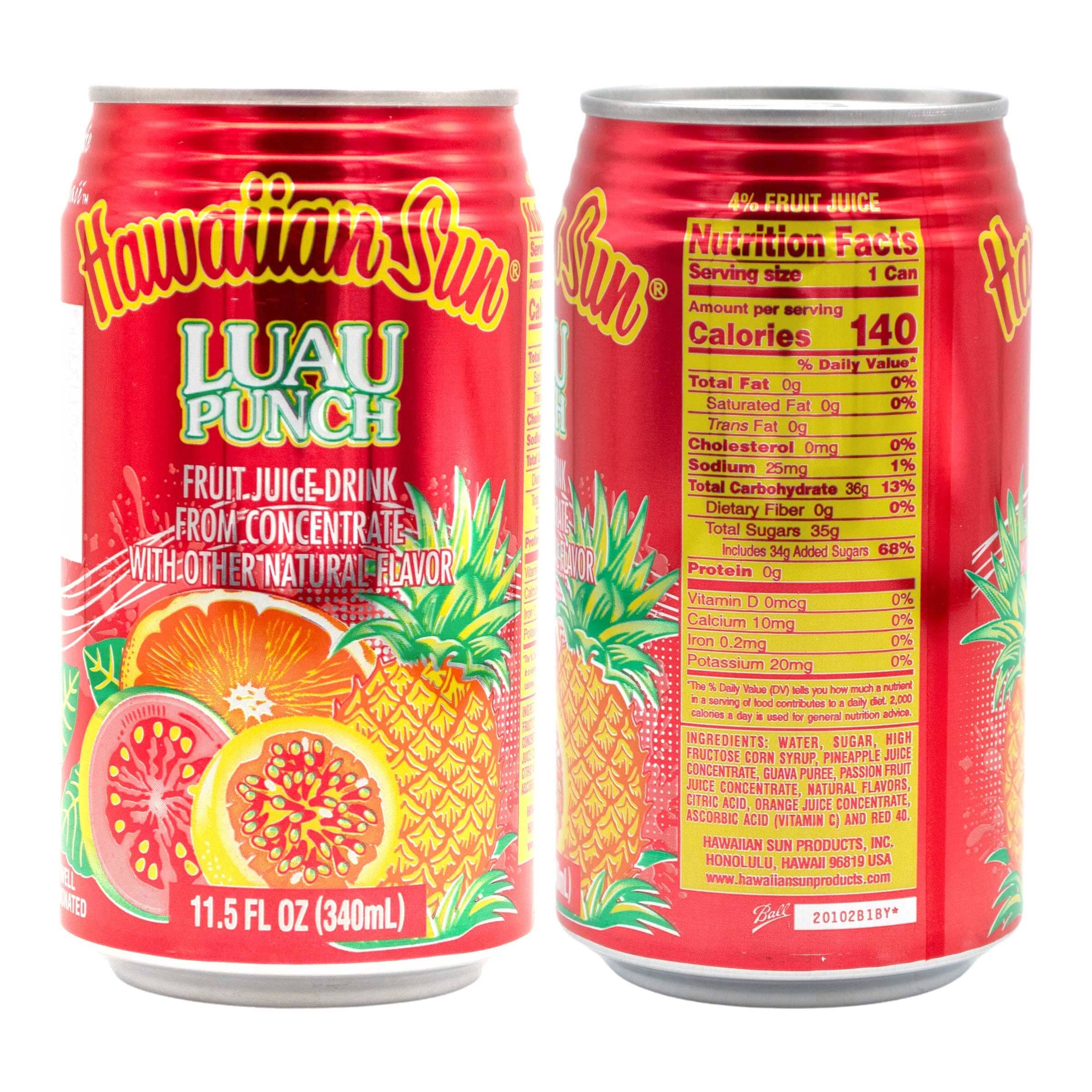 Hawaiian Sun Drinks, Orange Variety Pack, 4 Flavors, 3 Cans per Flavor, Total 12 Cans