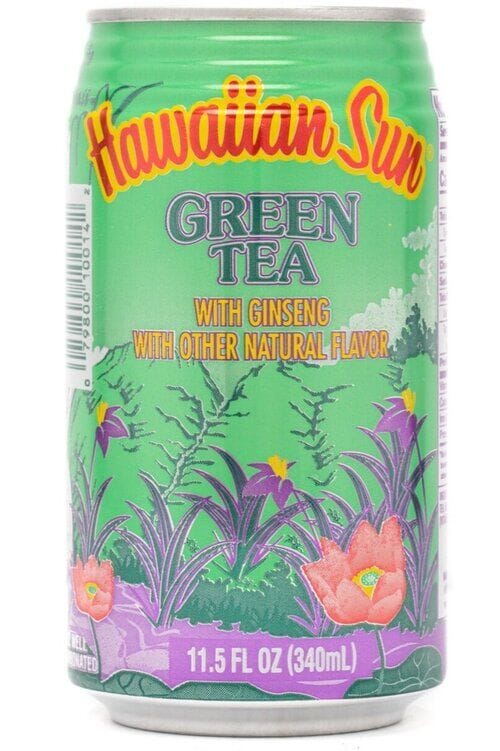 Hawaiian Sun Green Tea with Ginseng, 11.5 Fl Oz Pack of 6