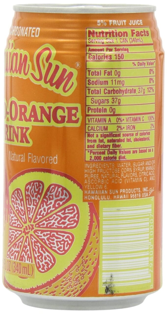 Hawaiian Sun Mango Orange Drink, 11.5 Fl. Oz., 6 Count