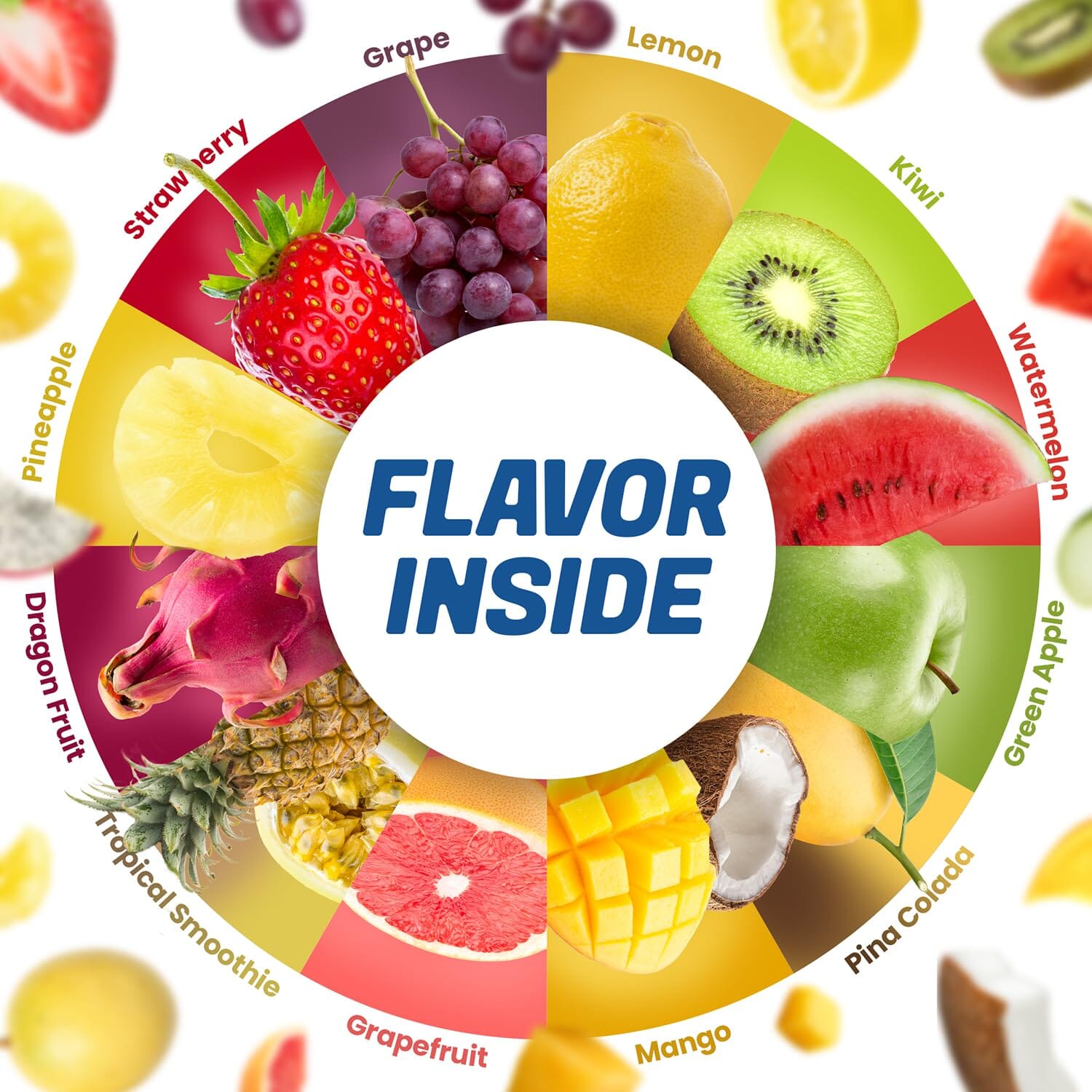 Hi Chew 12 Flavors, Bulk 330+ Pieces, 4 Pound (Strawberry, Mango, Green Apple, Grape, Pineapple, Kiwi, Dragon Fruit, Grapefruit, Lemon, Watermelon, Tropical Smoothie, and Pina Colada)