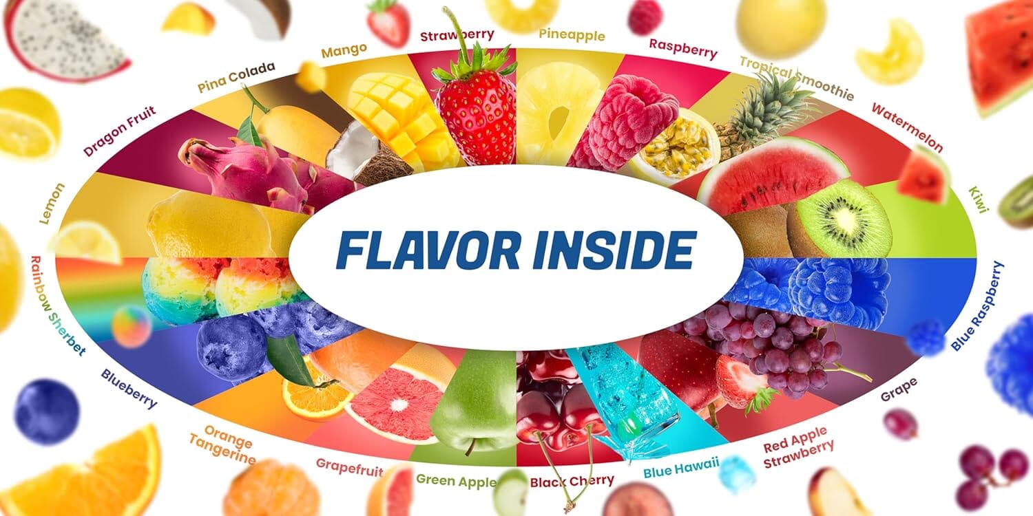 Hi Chew 20 Flavors, Bulk 330+ Pieces, 4 Pound (Strawberry, Mango, Green Apple, Grape, Pineapple, Kiwi, Dragon Fruit, 3 Berries, Orange Tang, Apple Strawberry, Raspberry, Blue Hawaii, Rainbow Sherbet)