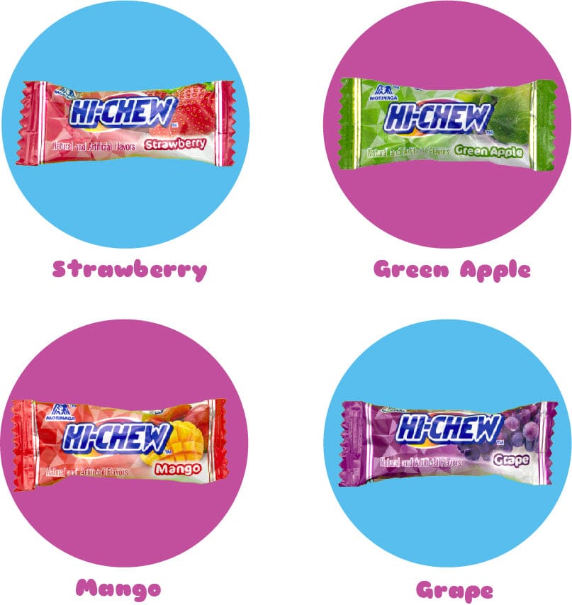 Hi Chew 4 Flavors, Bulk 330+ Pieces, 4 Pound (Hi Chew Fruit Strawberry, Mango, Green Apple, Grape)