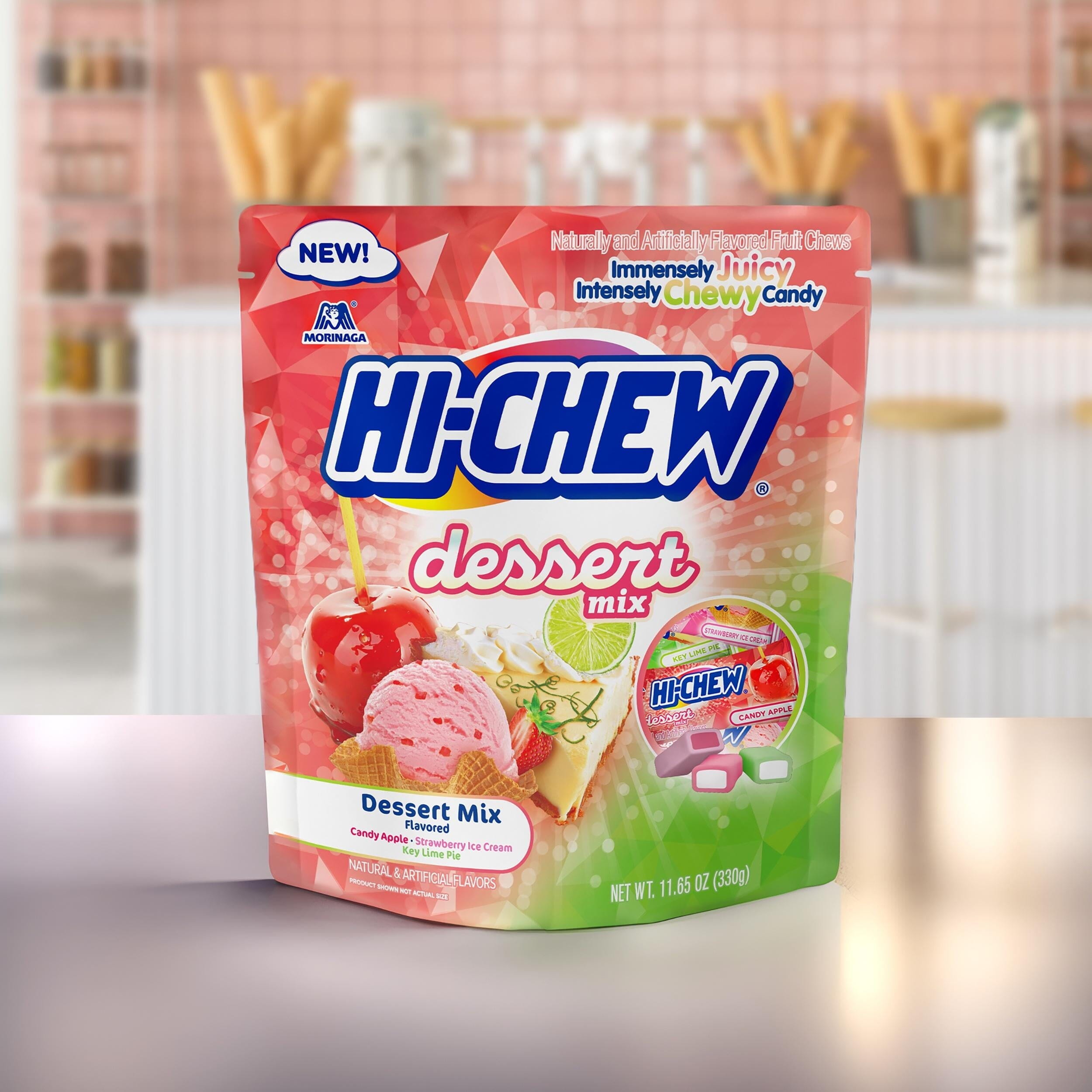 Hi Chew Chewy Fruit Candies, Dessert Mix, Stand-Up Bag, 11.65 Ounce