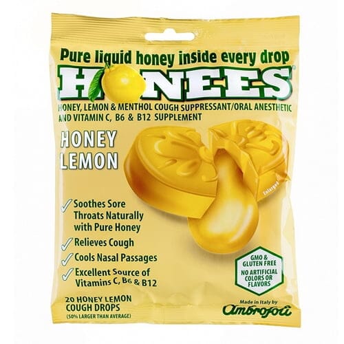 Honees Honey Lemon Cough Drops, 20 Drops Each