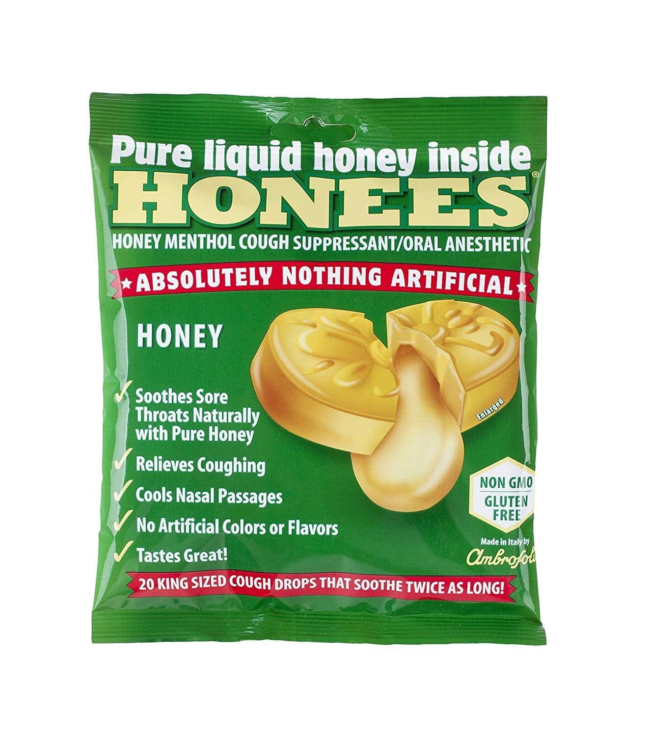 Honees Honey Menthol Drops,  20 Drops