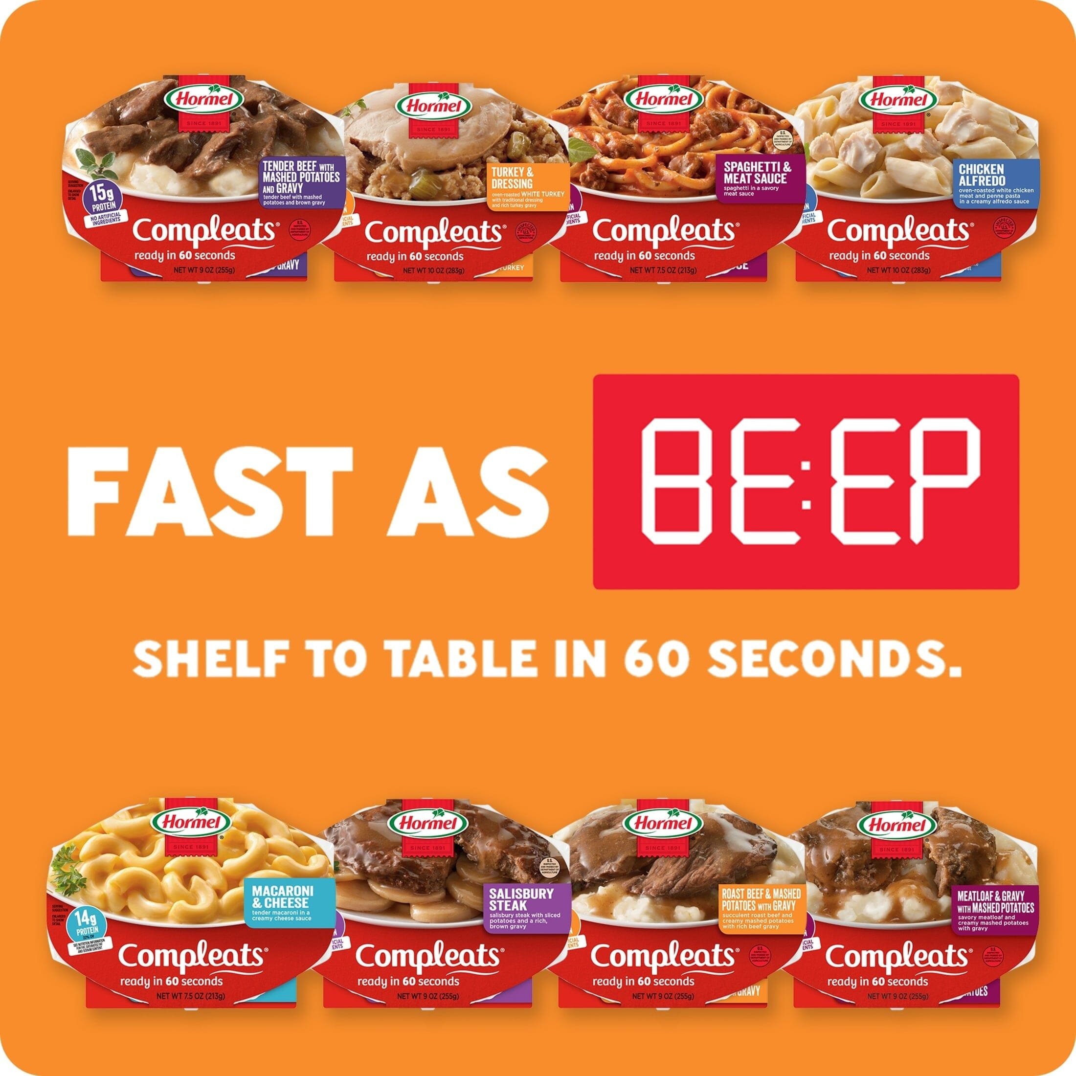 HORMEL COMPLEATS Turkey & Dressing, Shelf-Stable, 10 oz Plastic Tray (6 Pack)