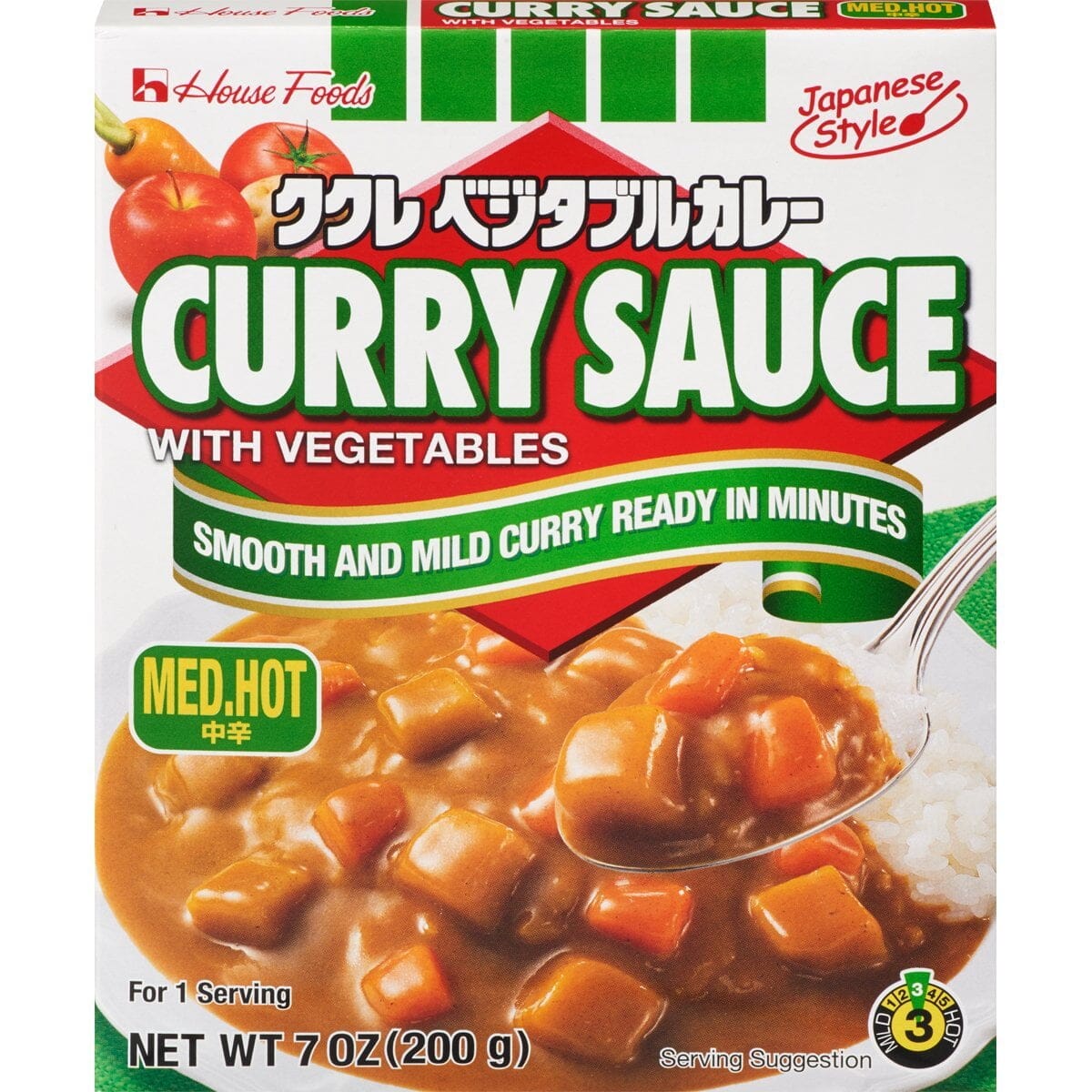 House Curry Sauce with Vegetables - Medium Hot 7.4 Oz