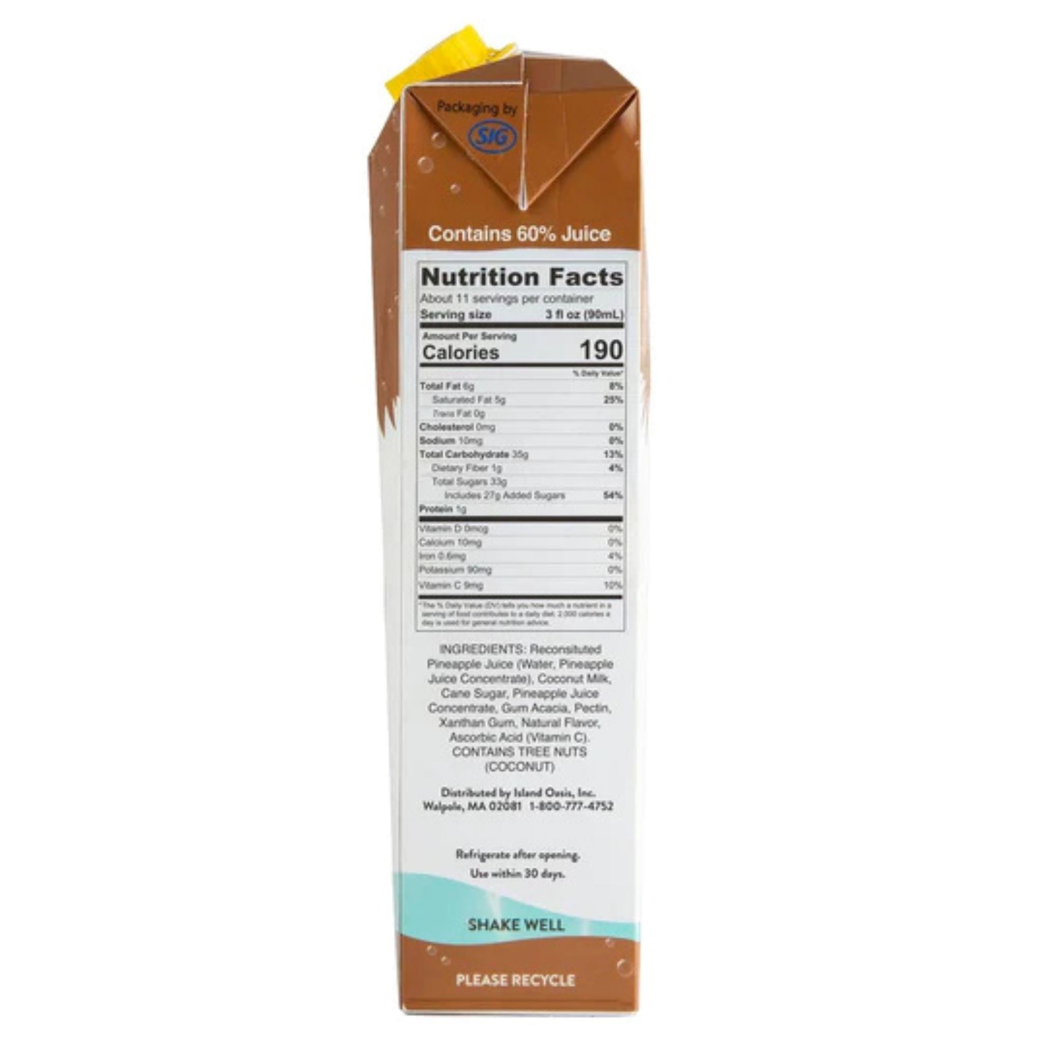 Island Oasis Pina Colada Drink Mix, 1 Liter