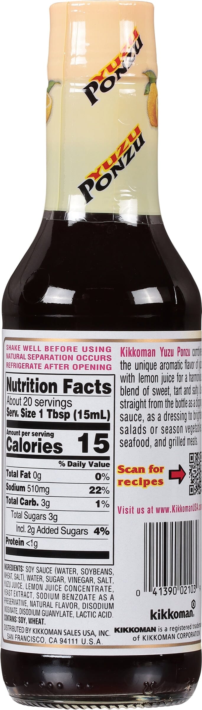 Kikkoman Yuzu Ponzu Sauce, 10 oz.
