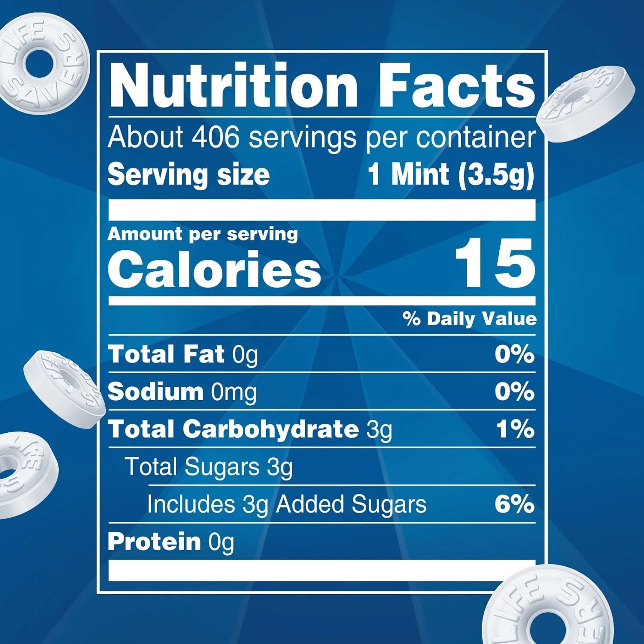 Life Savers, Pep-O-Mint Hard Candy, 44.93 Ounce