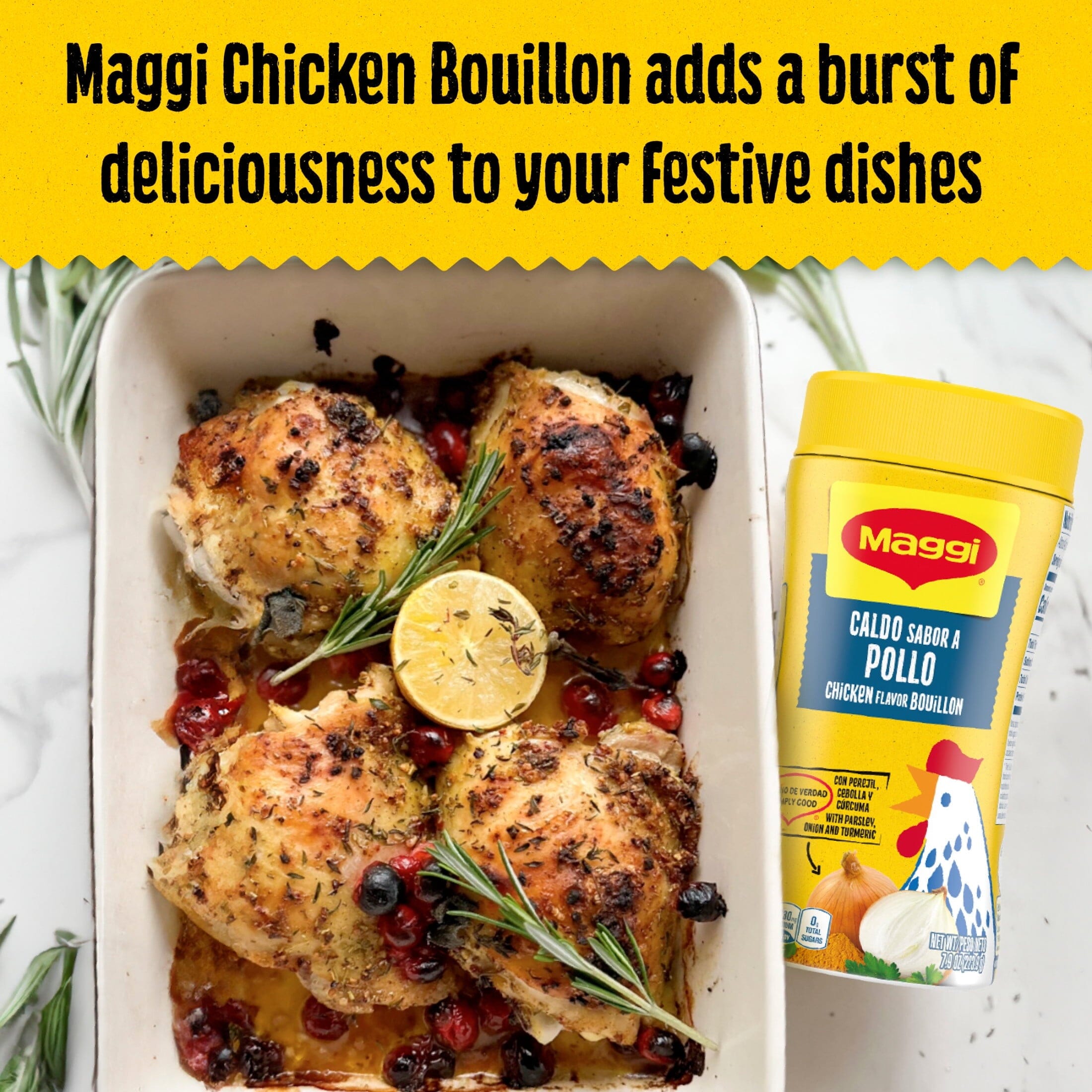 Maggi Caldo Sabor A Pollo Chicken Flavored Bouillon Powder, Granulated Chicken Soup Seasoning 7.9 oz