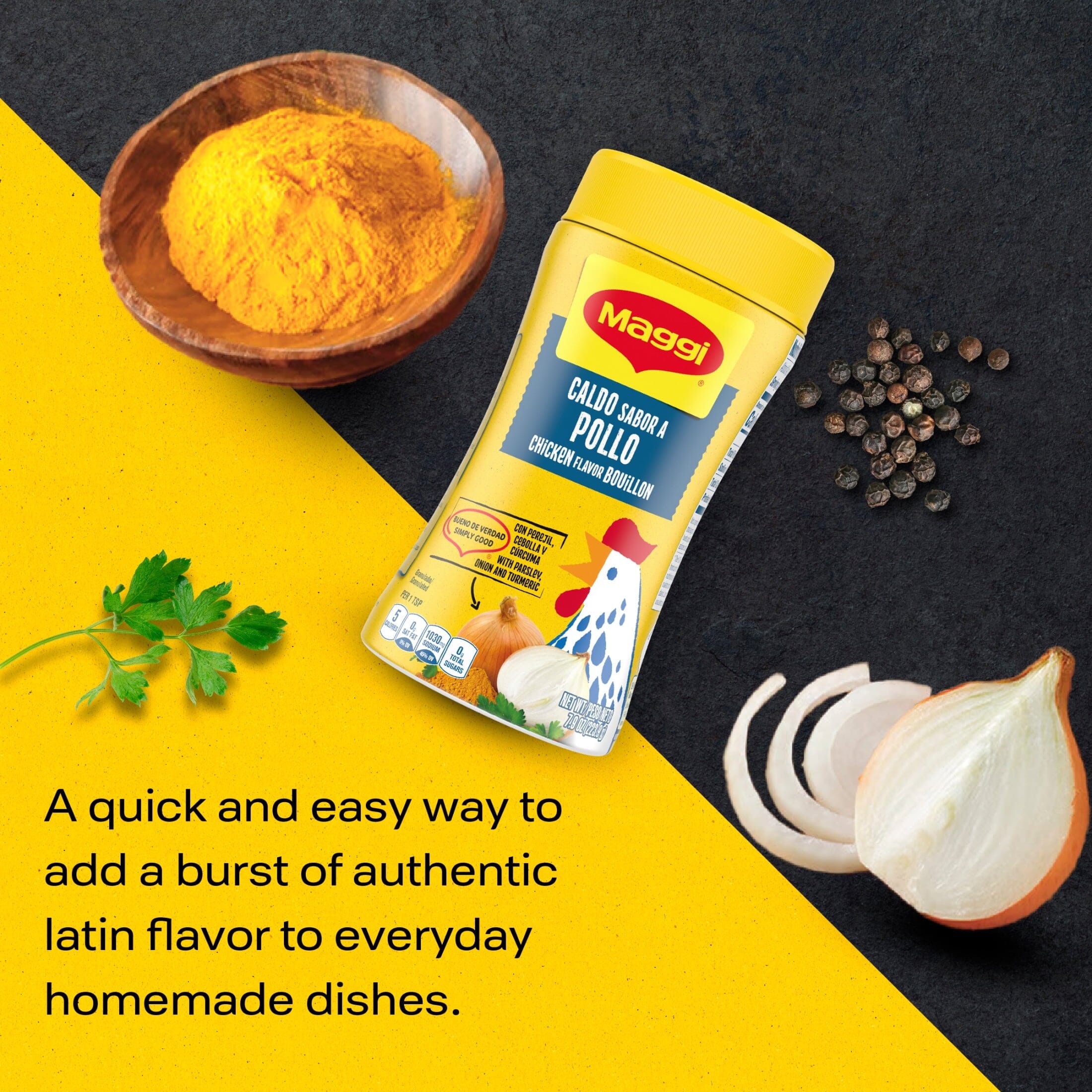 Maggi Caldo Sabor A Pollo Chicken Flavored Bouillon Powder, Granulated Chicken Soup Seasoning 7.9 oz