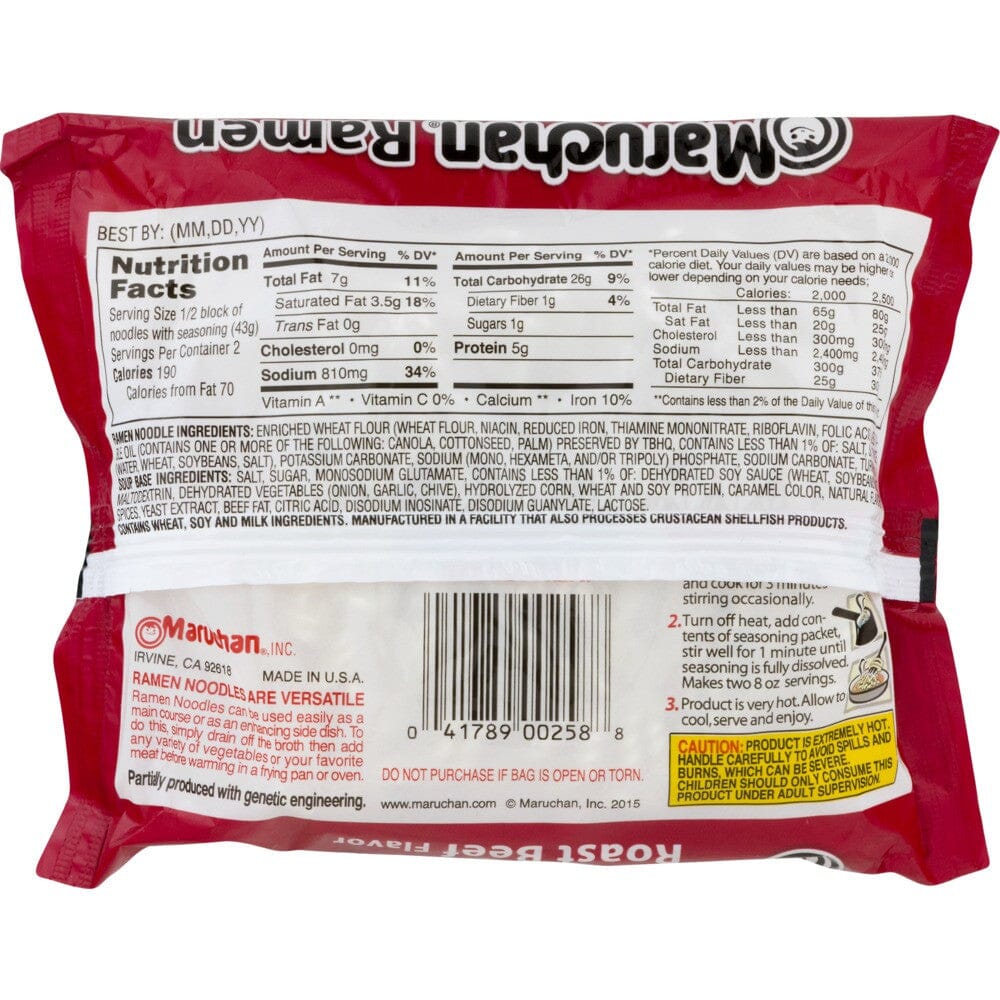 Maruchan Ramen, Roast Beef, 3-Ounce Packages
