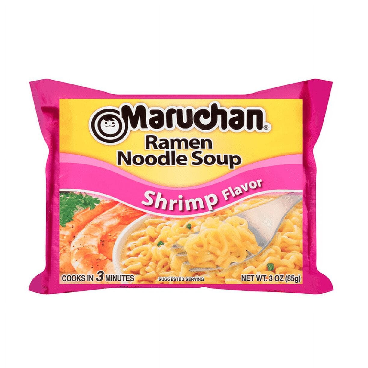 12 Pack Maruchan Ramen Shrimp Flavor Noodle Soup 3 Ounce