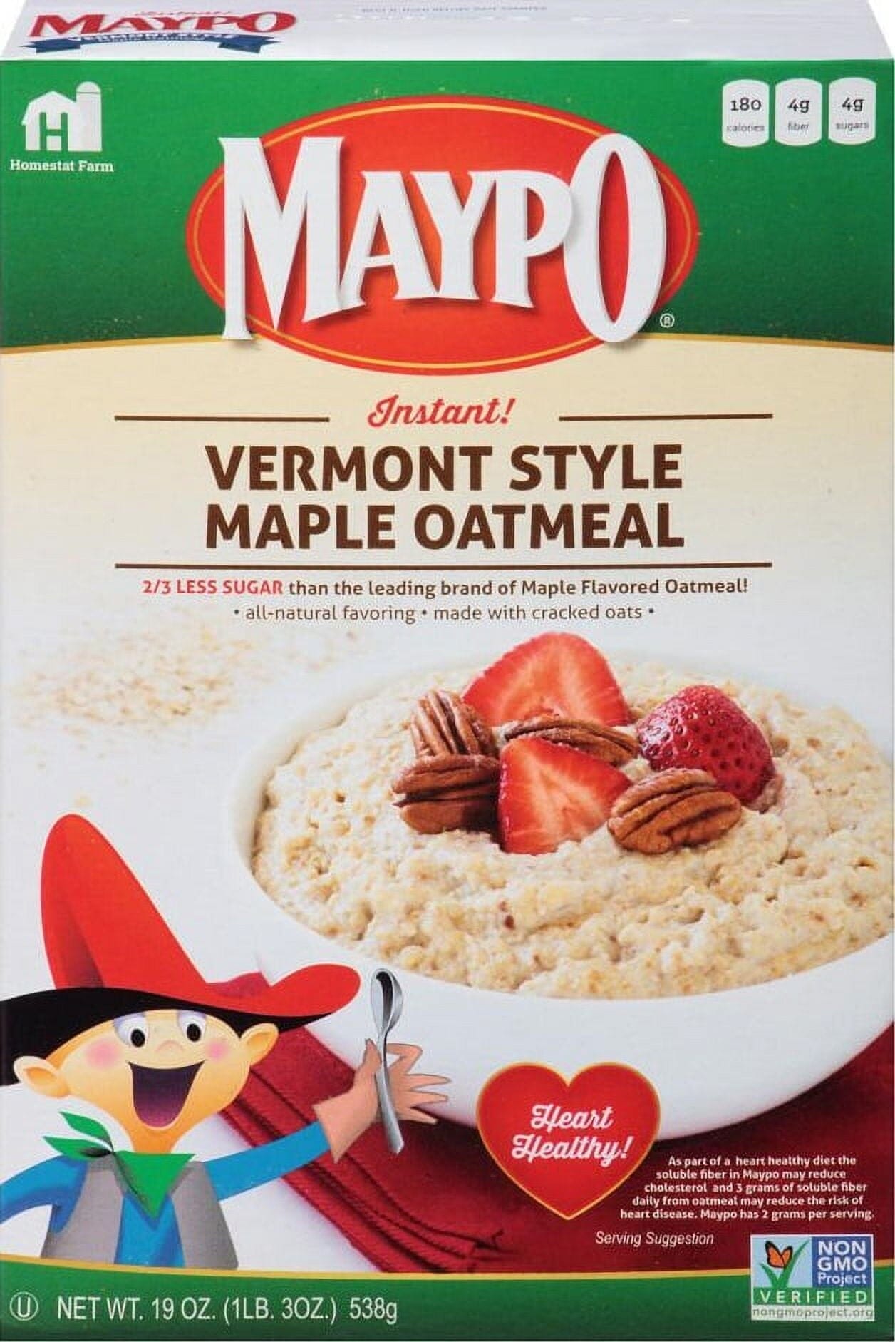 MAYPO Instant Maple Oatmeal Cereal Vermont Style, 19 Ounce