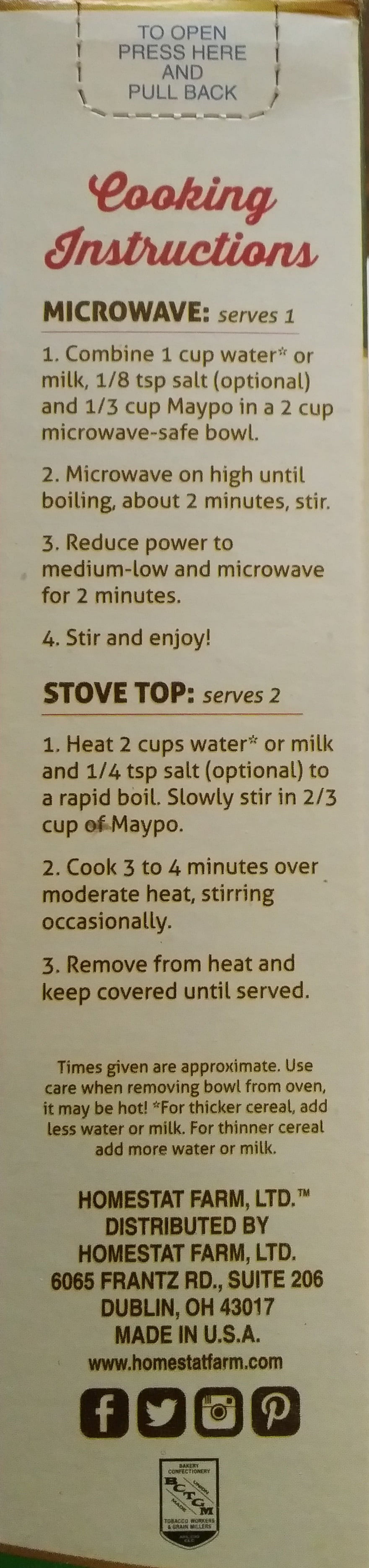 MAYPO Instant Maple Oatmeal Cereal Vermont Style, 19 Ounce