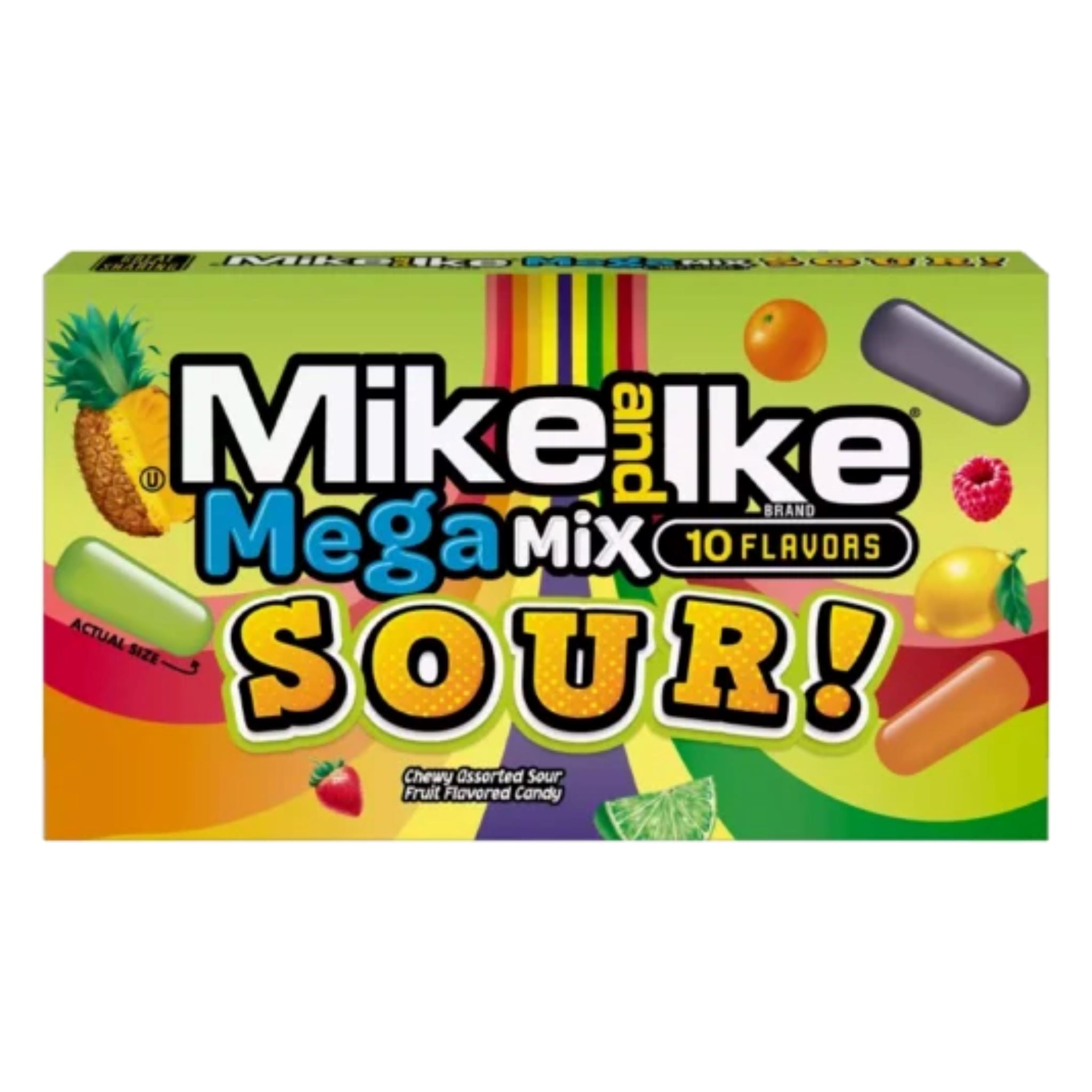 Mike and Ike Chewy Candy, Mega Mix Sour, 4.25 Ounce