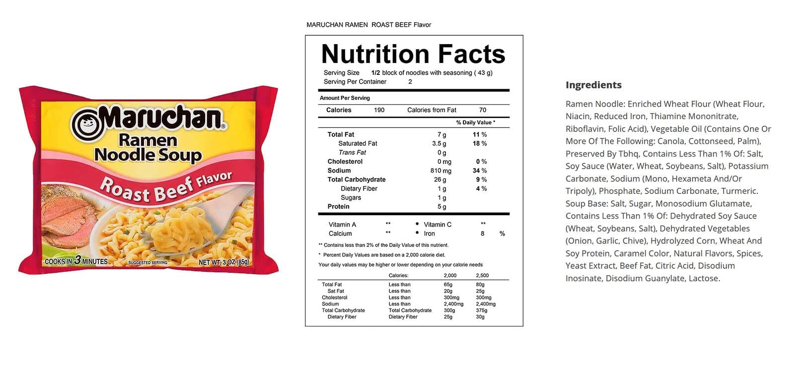 Maruchan Ramen Noodle Soup Variety, 6 Flavors, 3 Ounce, 2 Packages each Flavor, Total 12 Packages (Chicken, Shrimp, Beef, Pork, Roast Chicken, Roast Beef)