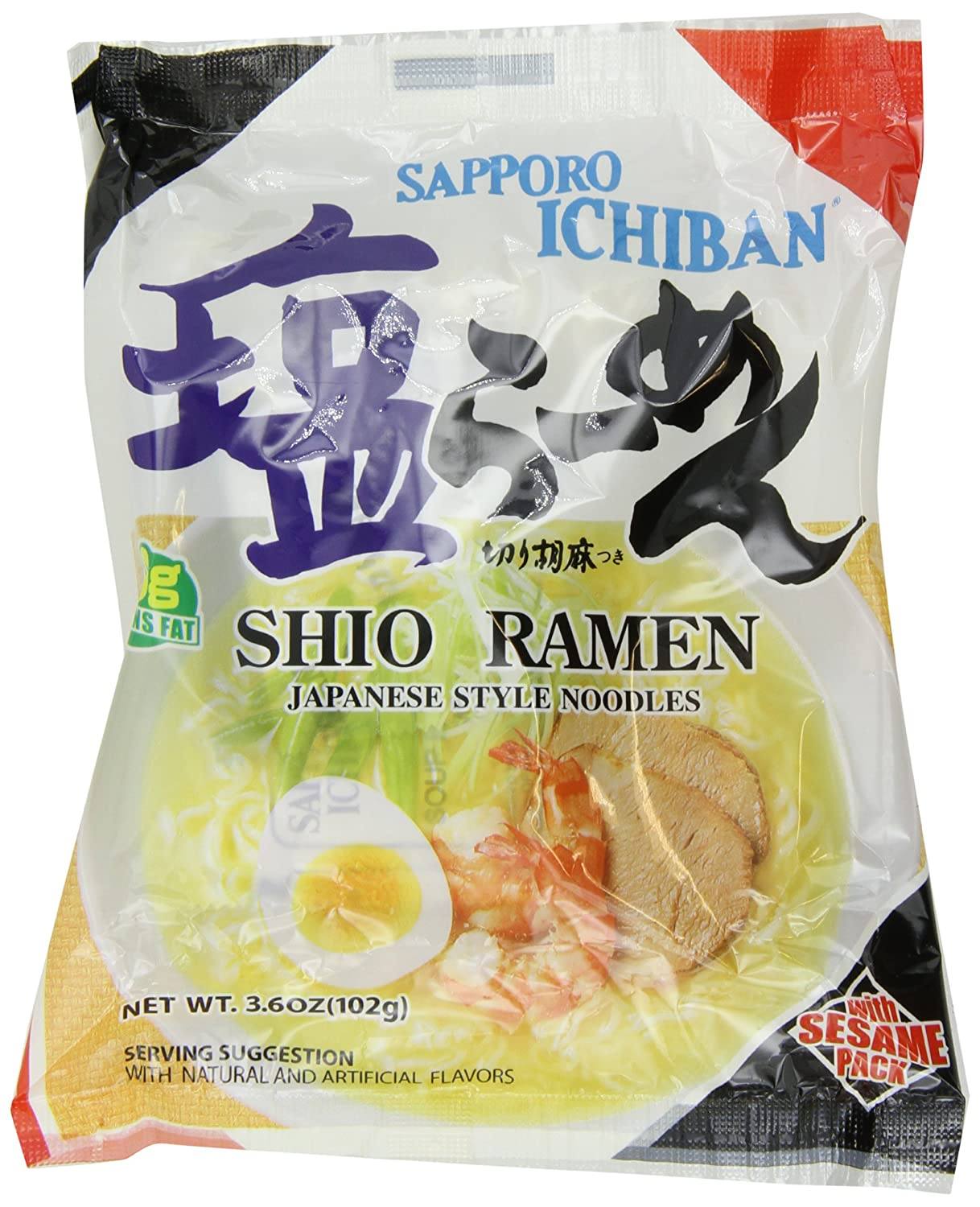 (June-2025 Best Before) Sapporo Ichiban Japanese Style Noodles, Shiro, 3.6 Ounce, Case of 24